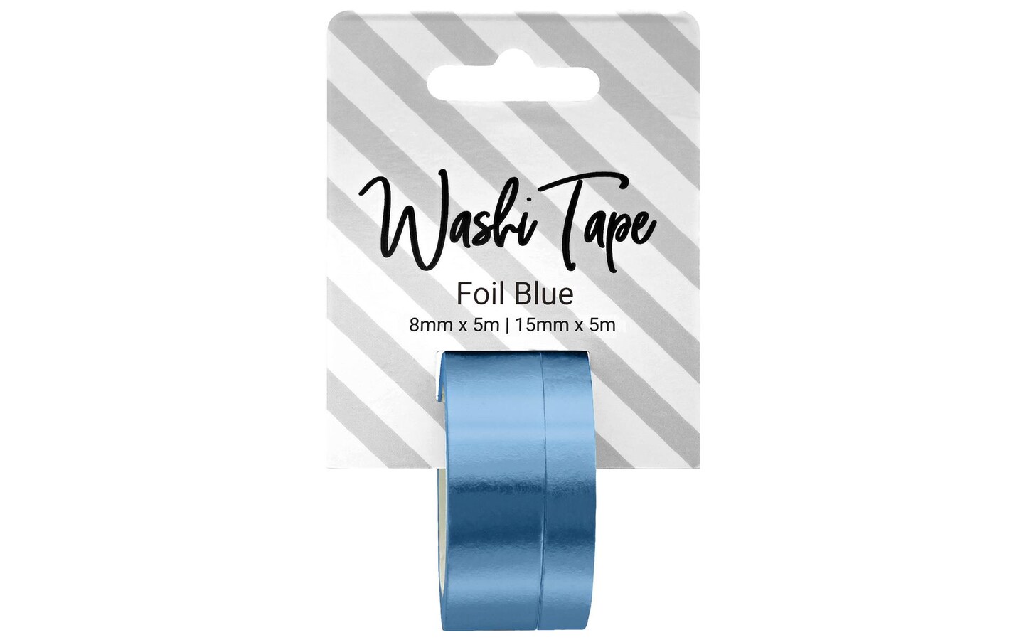 Washi Tape 8 &#x26; 15mm x 5m Foil Blue