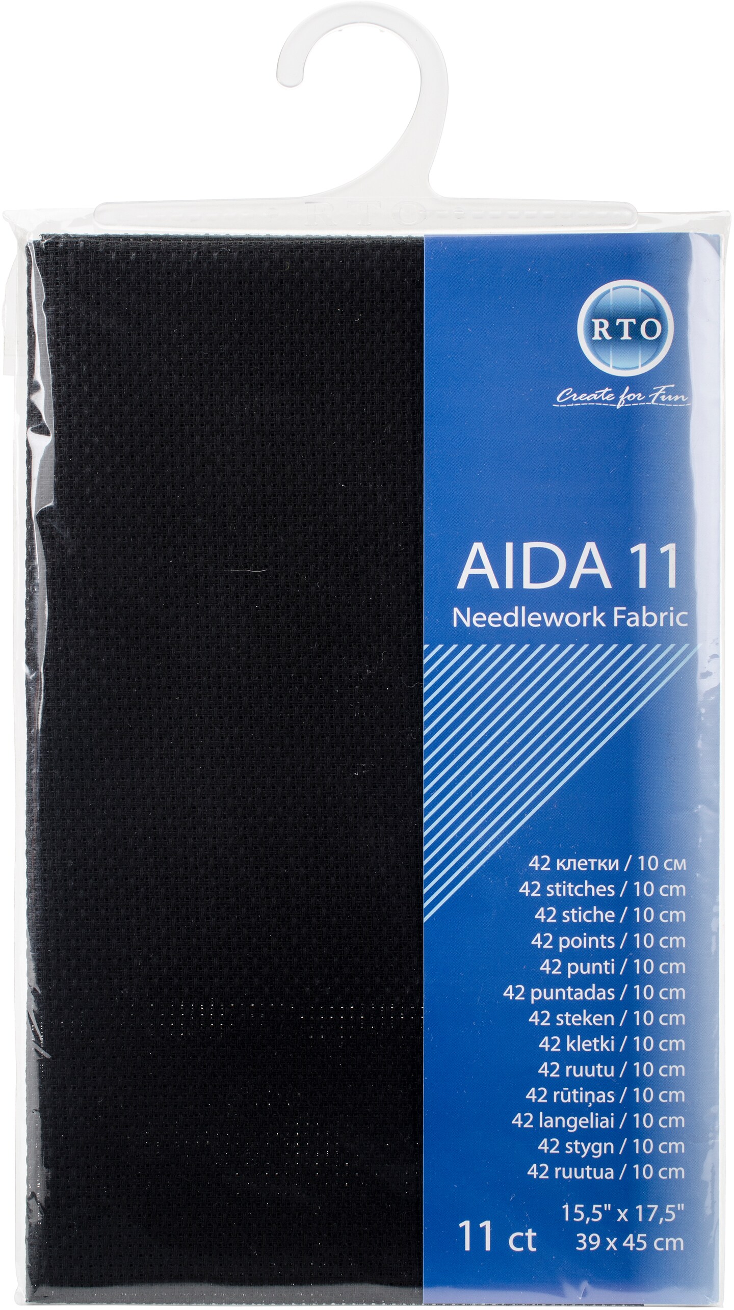 Rto Aida 11 Count 15.5&#x22;X17.5&#x22;-Black