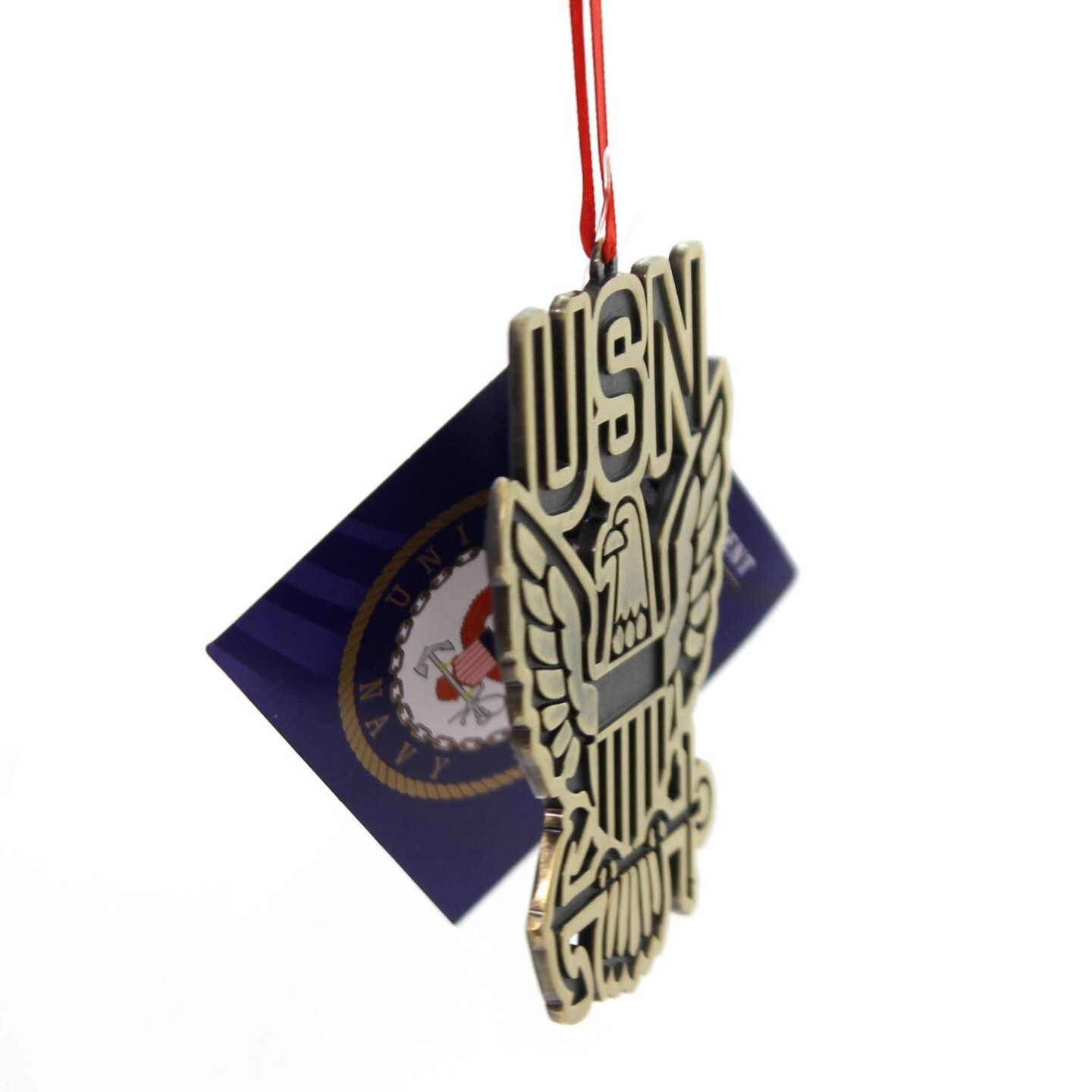 Kurt Adler 3.5&#x22; Bas-relief Metal U.s. Navy Ornament