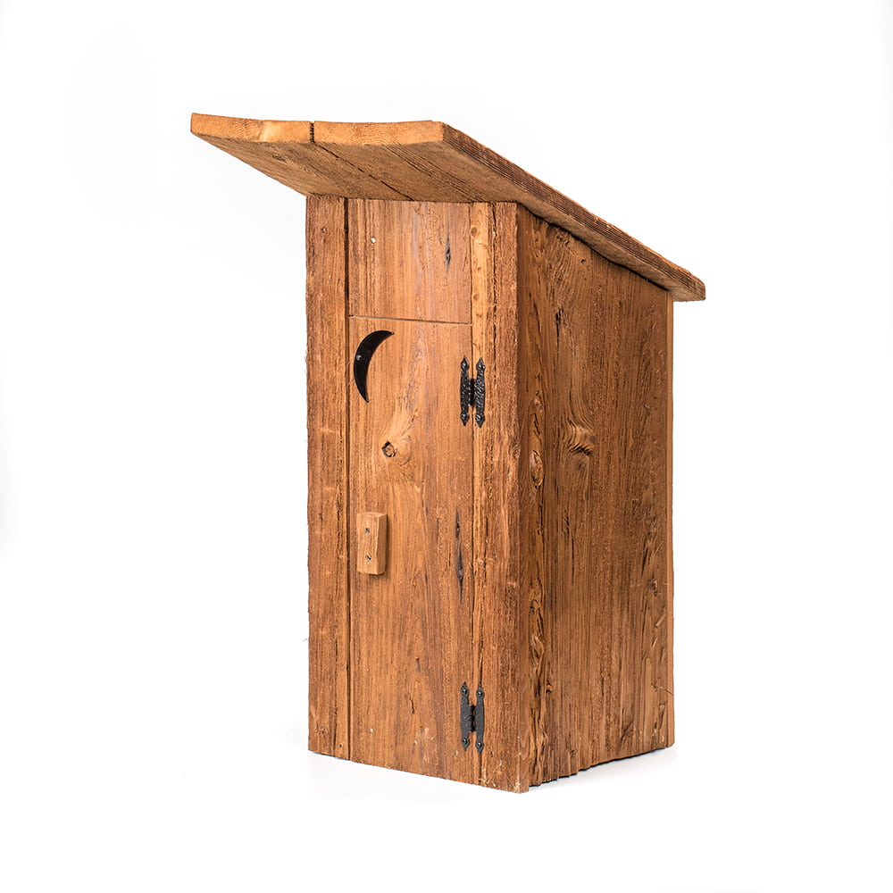 Mushroom Wood Outhouse Replica Discrete Decorative Well Cover