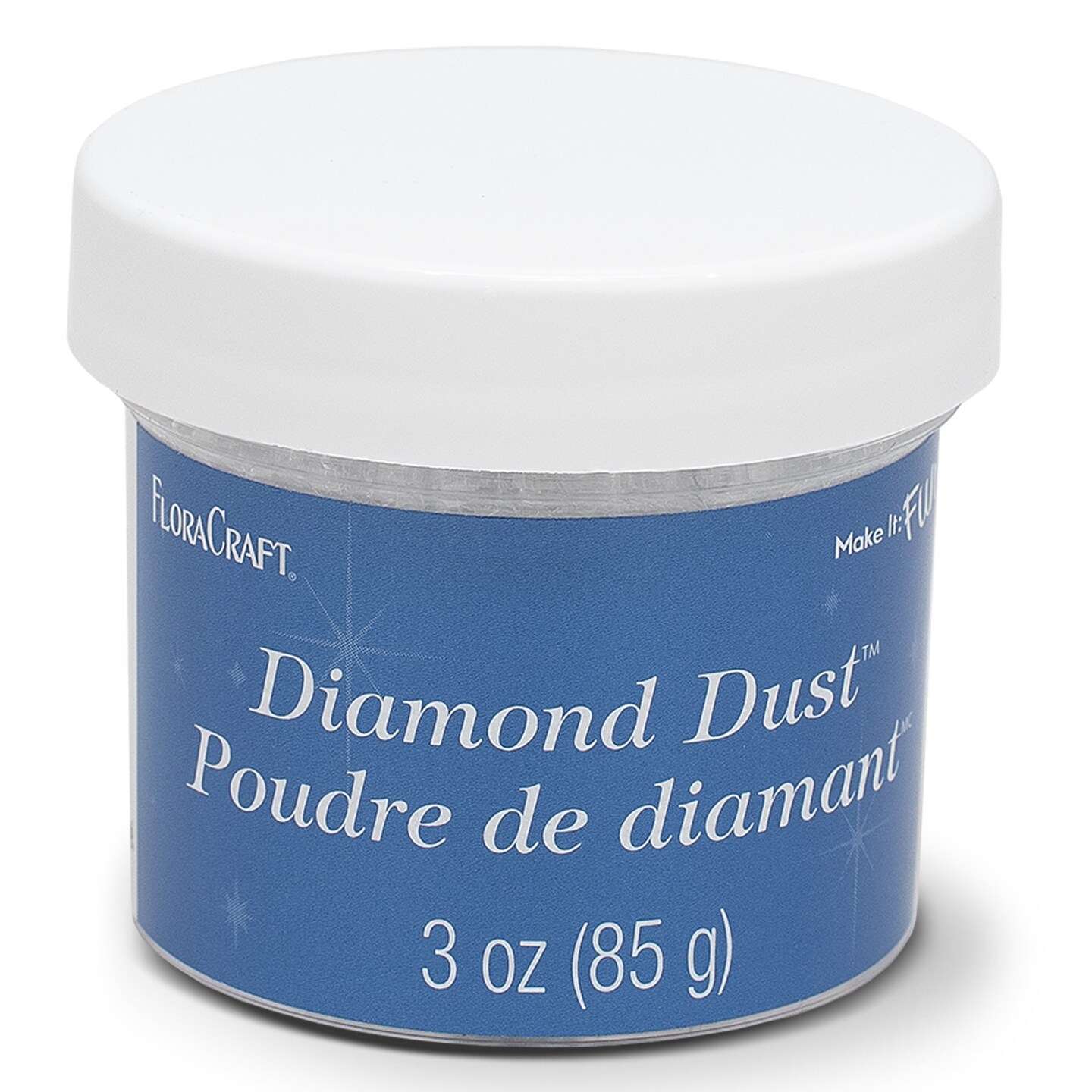 FloraCraft Diamond Dust Glitter 3oz-Clear Glass