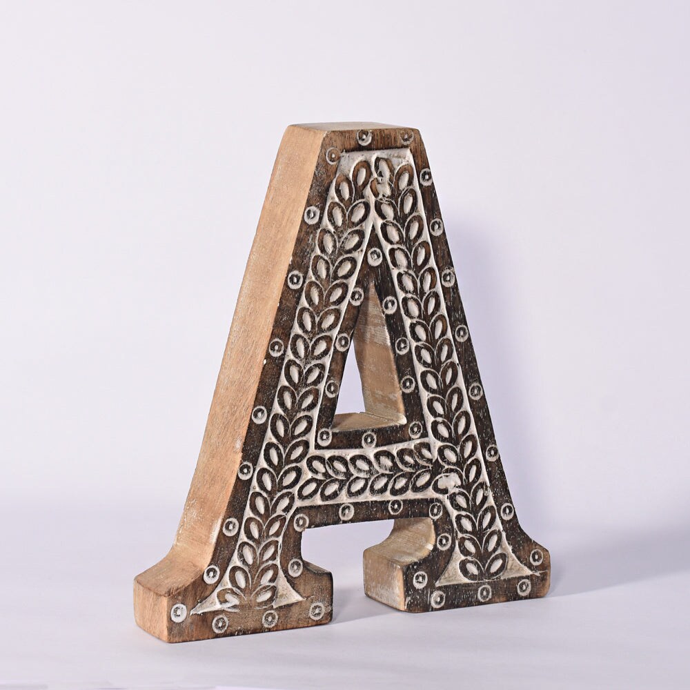 Vintage Eco-Friendly Handmade Alphabet Letter Blocks Antique Wall/Table Decor