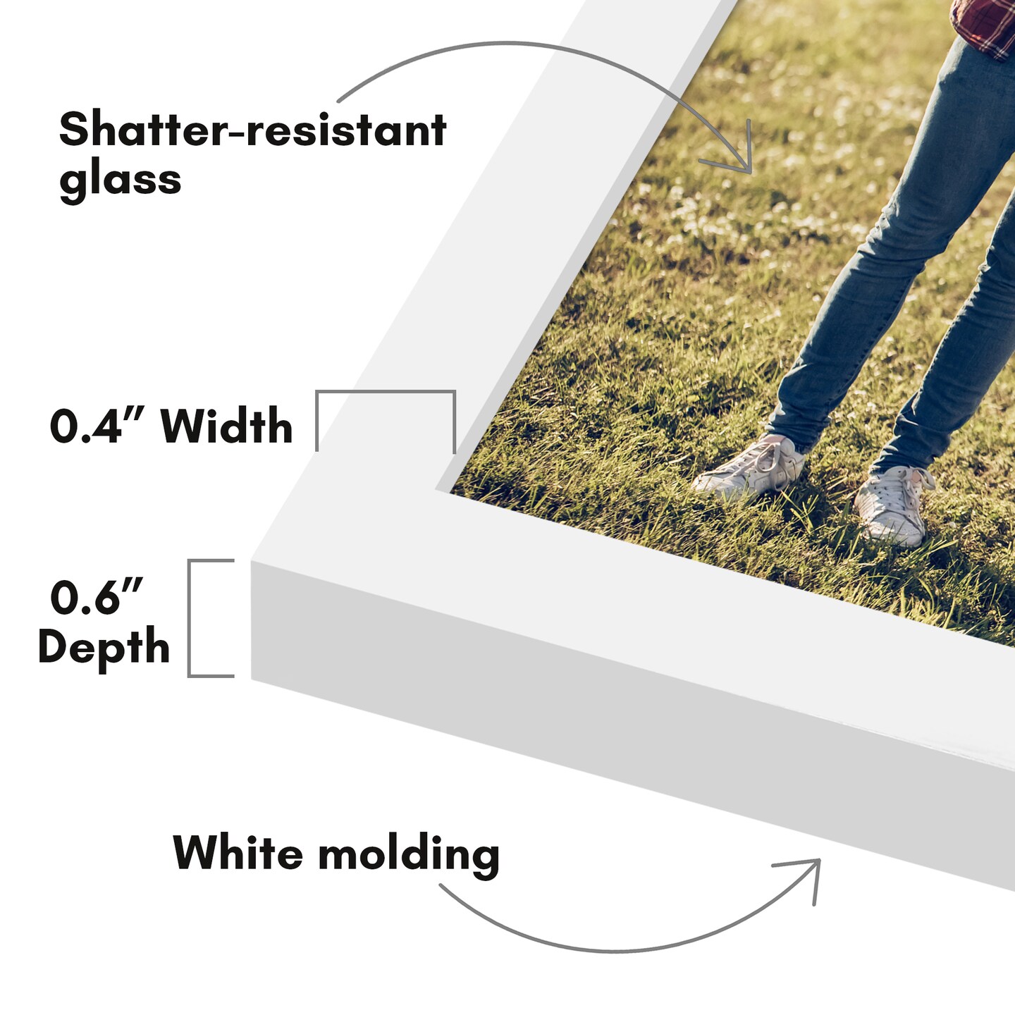 Americanflat Thin Border 8.5x11 Diploma Frame - Shatter-Resistant Glass Front Cover