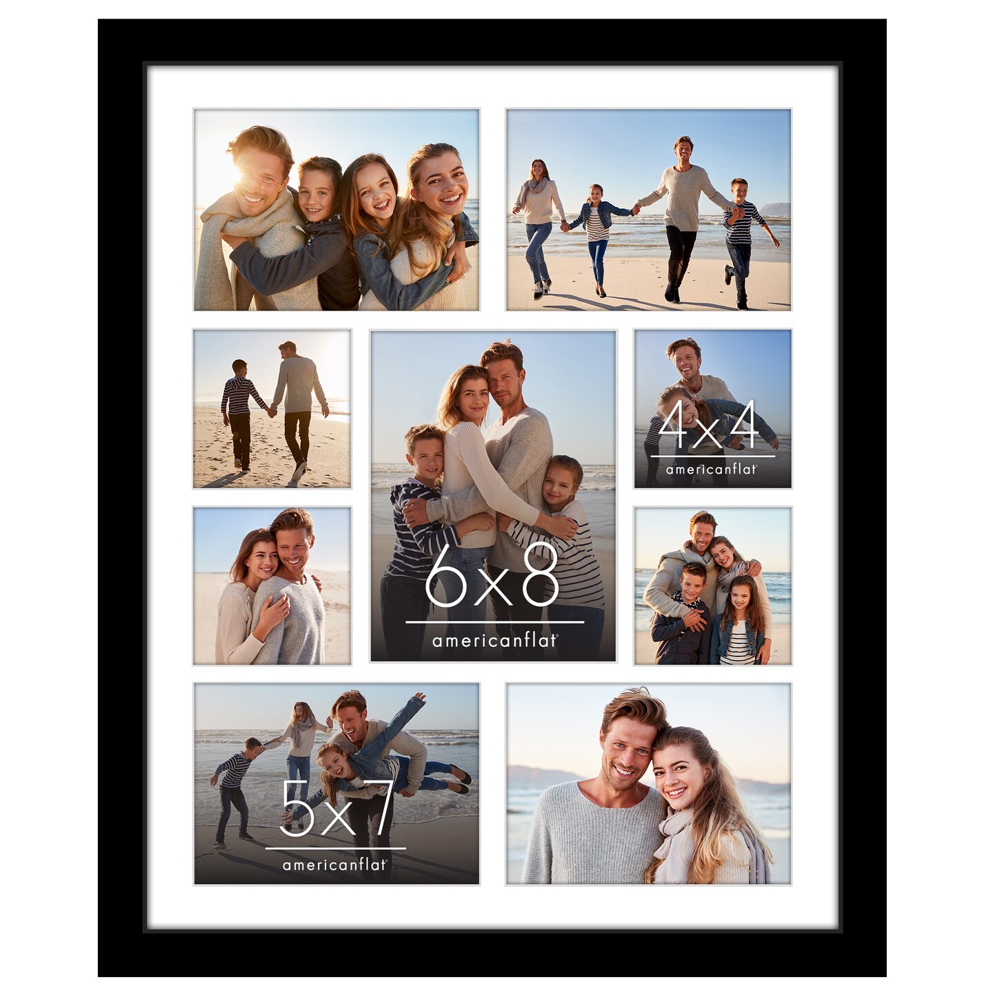 Americanflat 16x20 Collage Picture Frame - Fits One 6x8, Four 5x7, and Four 4x4 Photos or One 16x20 Photo