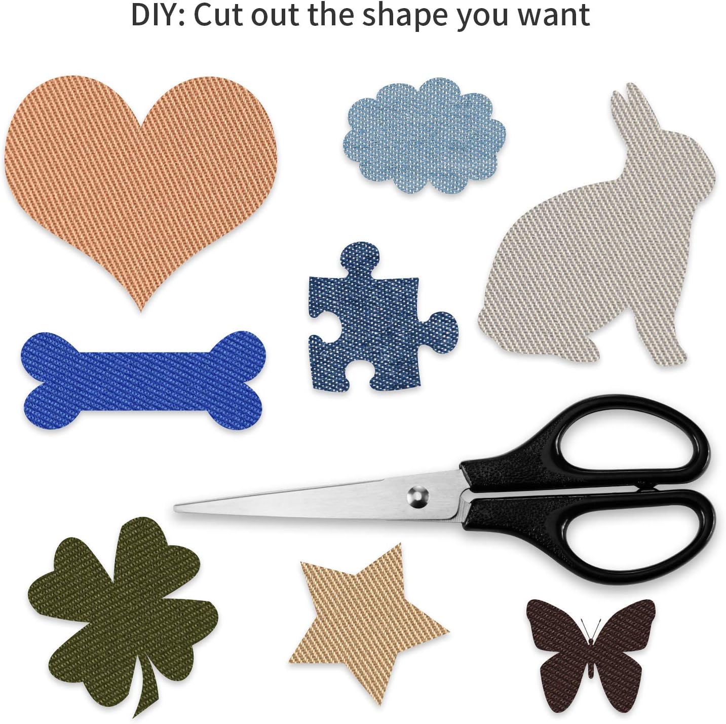 30 Pieces Iron on Patches for Clothing Repair Fabric Patches Iron on for Denim Jean Repair Patch Decorating Kit Repair Canvas Fabric for Puffer Down Jacket (Classic Colors)