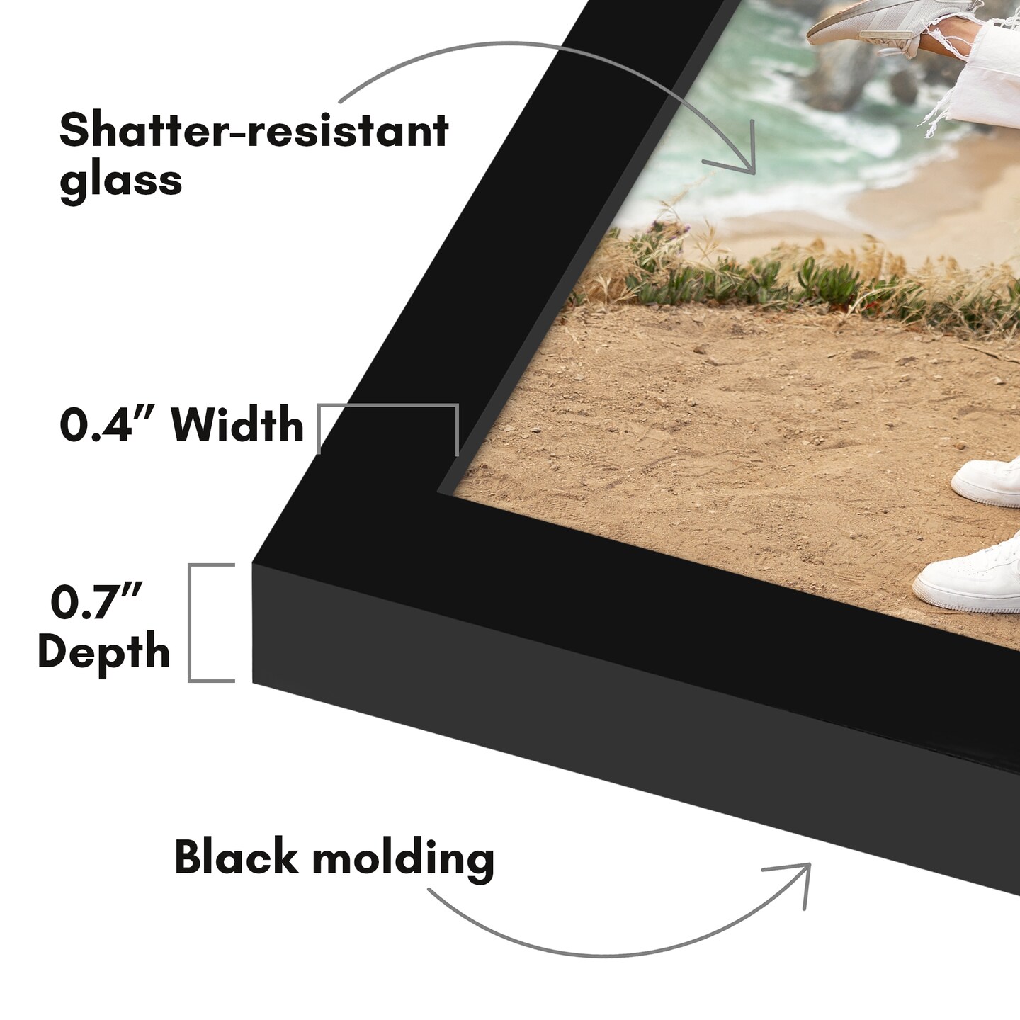 Americanflat Poster Frame - Perfect Frame for Photos and Artwork - Large Picture Frame - Polished Plexiglass - Hanging Hardware with Horizontal and Vertical Display