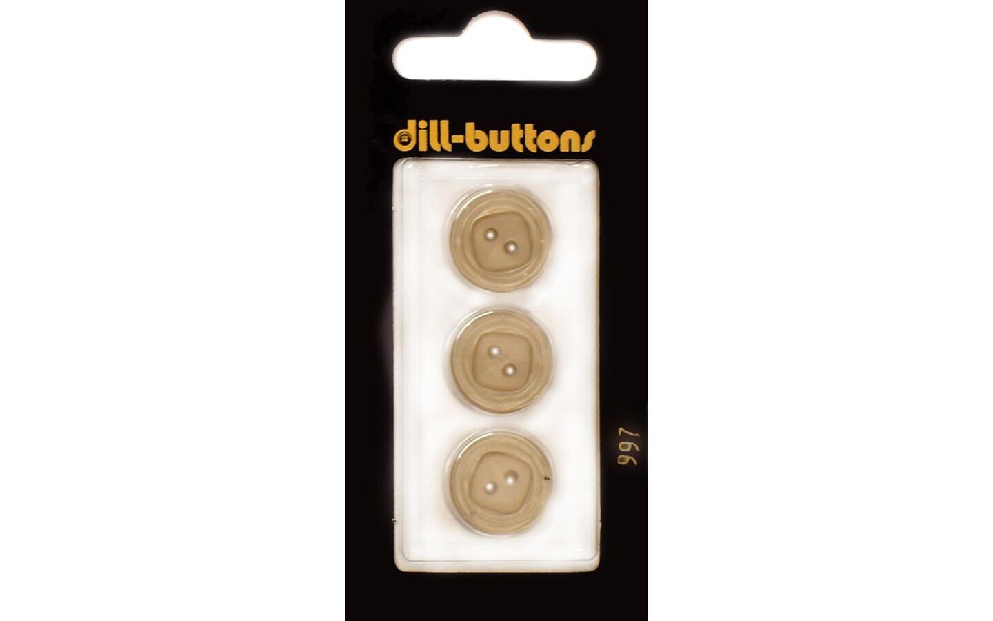 Dill Buttons 15mm 3pc 2 Hole Beige