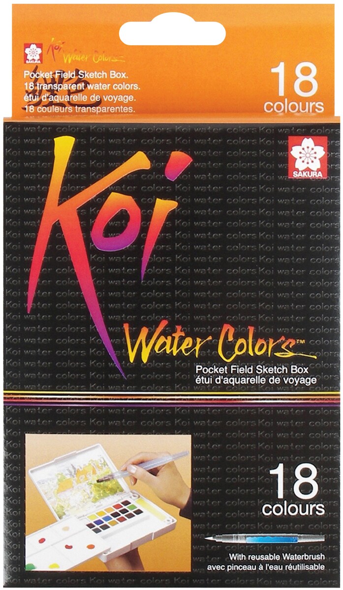 Sakura Koi Watercolor Pocket Field Sketch Box - 18 Colors-Assorted Colors