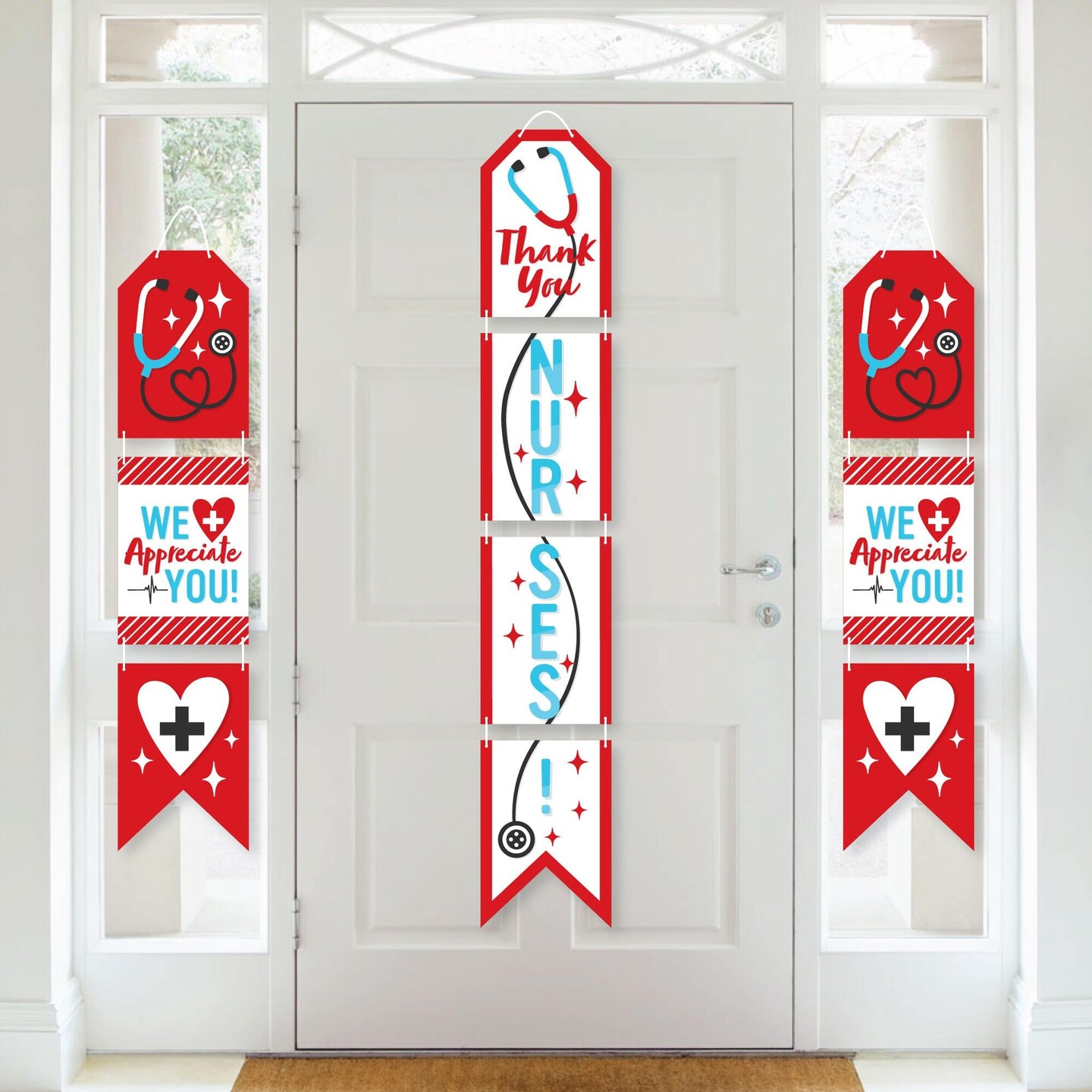 Big Dot of Happiness Thank You Nurses Hanging Vertical Paper Door Banners Nurse Appreciation