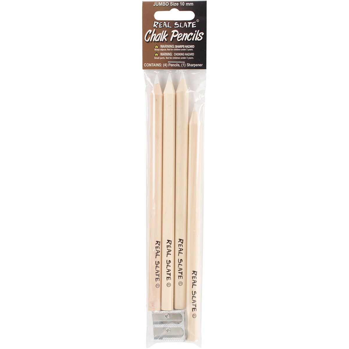 Pepperell Real Slate Chalk Pencils 5/Pkg w/Sharpener