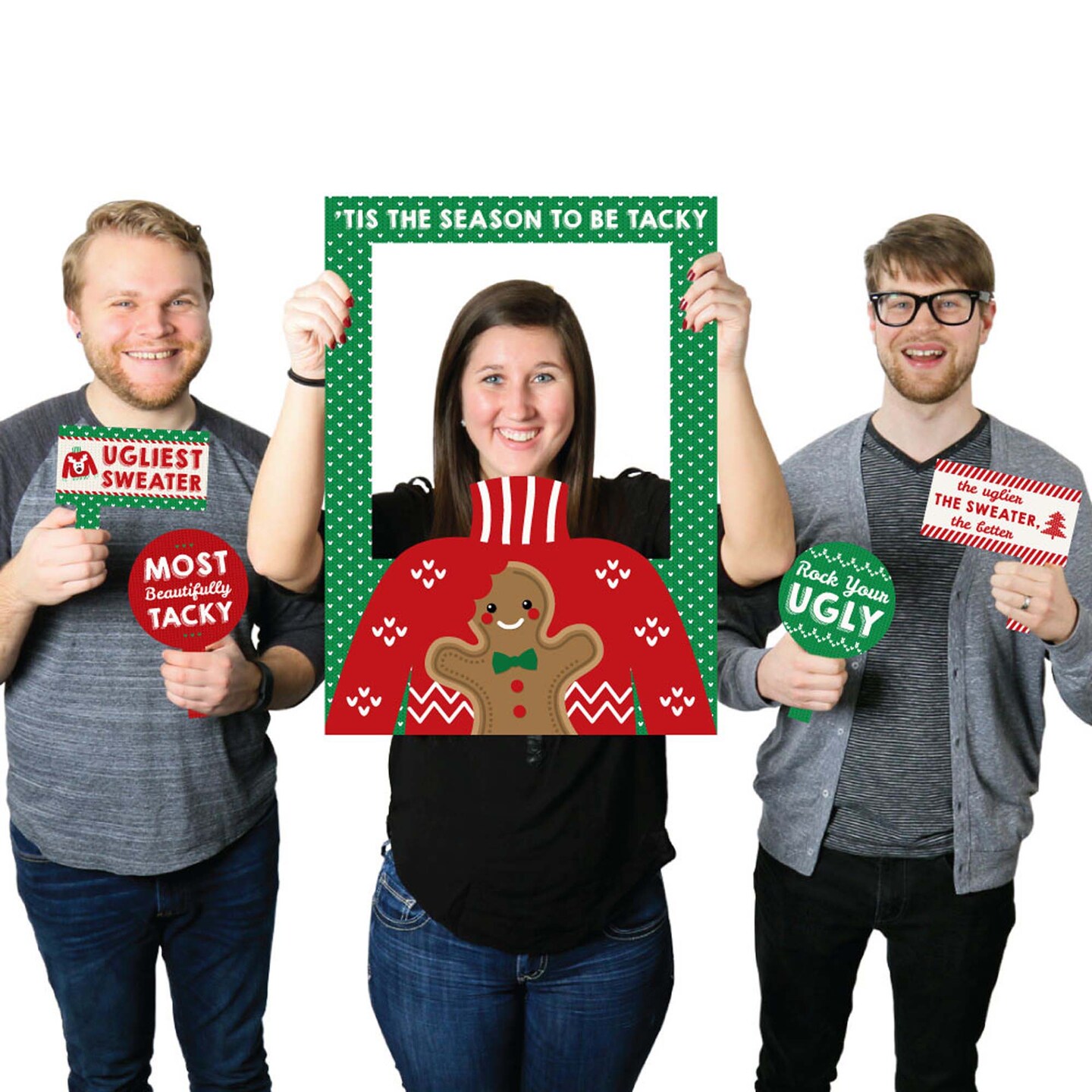 Ugly sweater photo shop booth