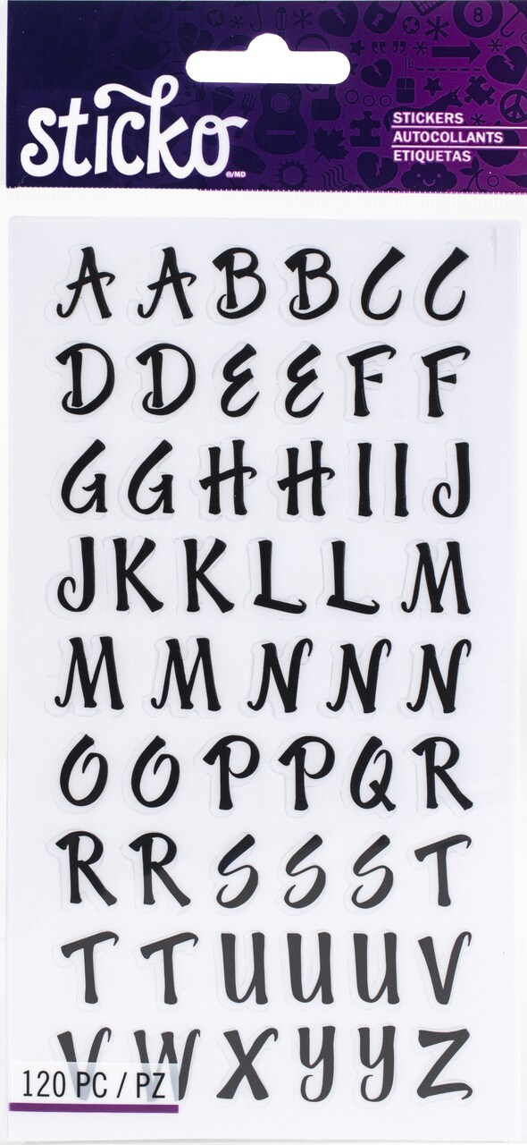 Sticko Alphabet Stickers-Black Letters Mini | Michaels