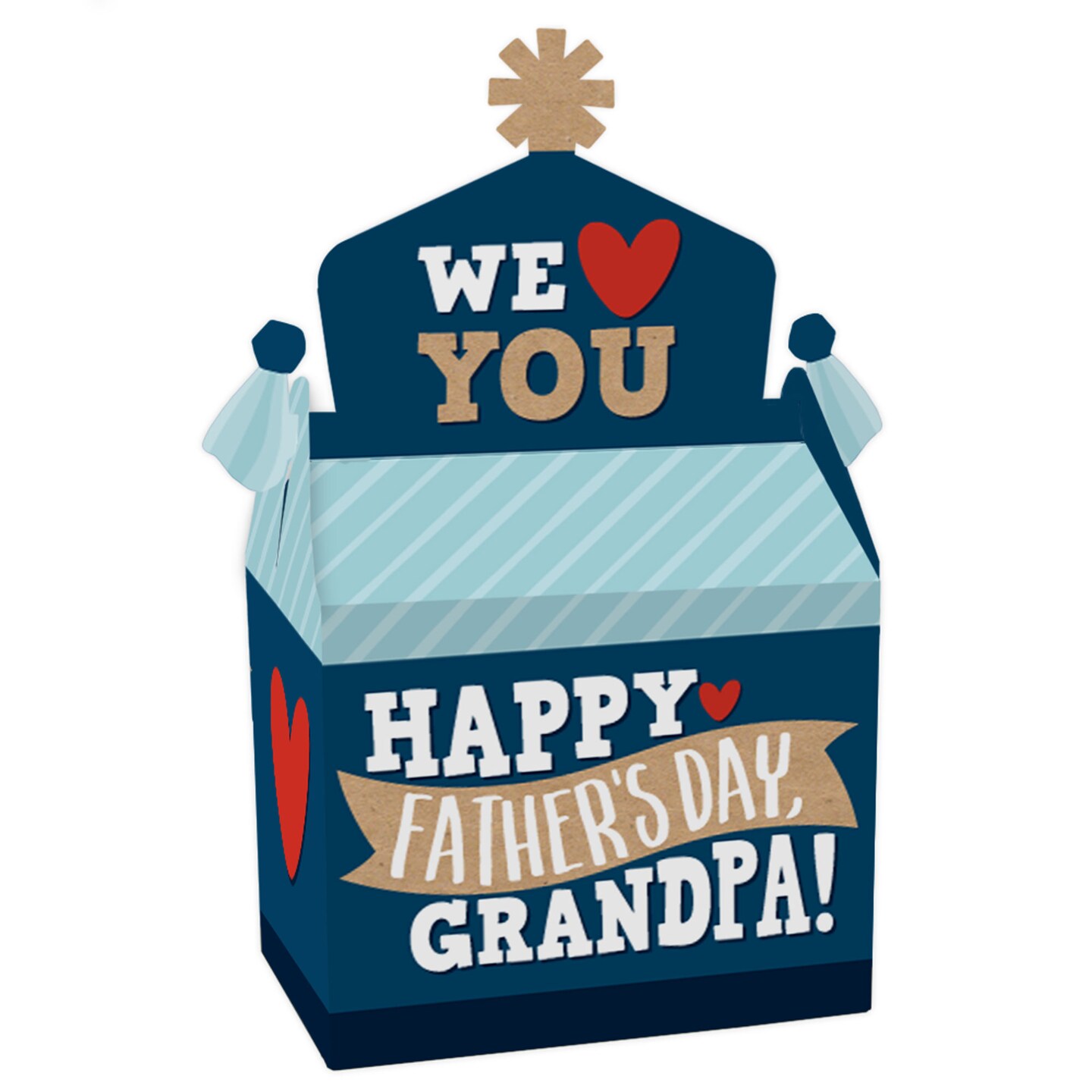Big Dot of Happiness Grandpa, Happy Father&#x27;s Day - Treat Box Party Favors - We Love Grandfather Goodie Gable Boxes - Set of 12