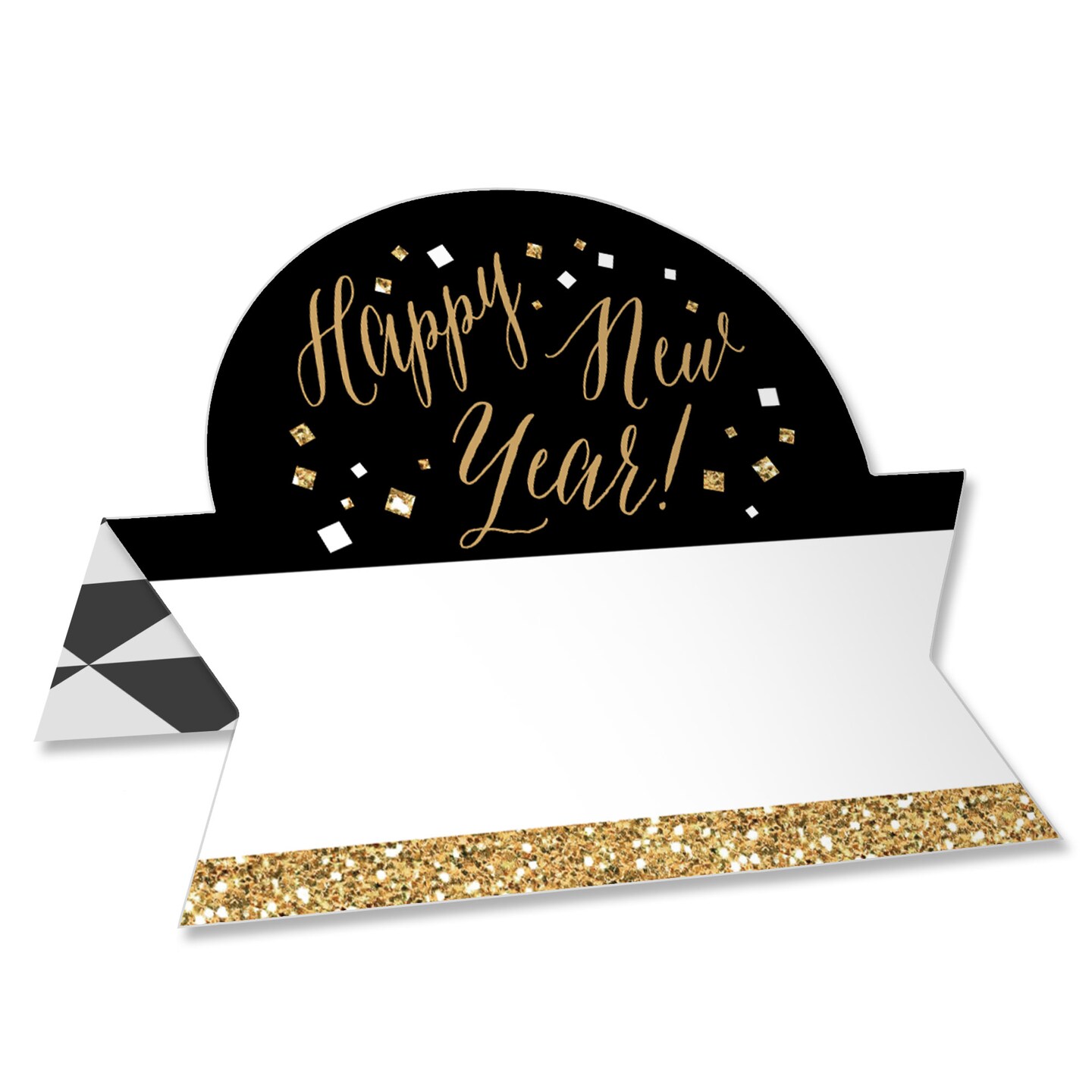 Big Dot of Happiness New Year&#x2019;s Eve - Gold - New Years Eve Party Tent Buffet Card - Table Setting Name Place Cards - Set of 24