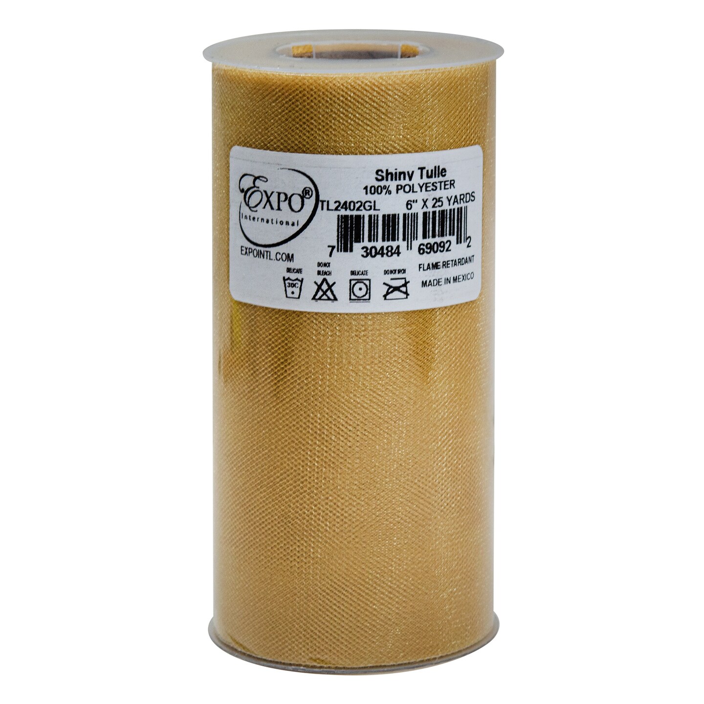 Expo Shiny Tulle 6&#x22;X25yd Spool-Gold
