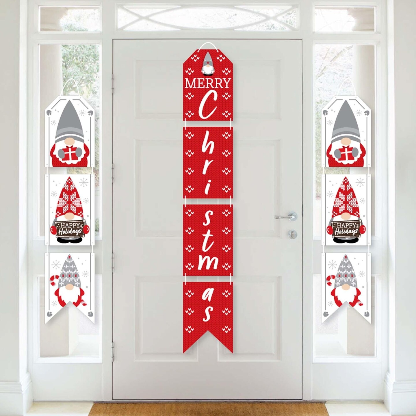 Big Dot of Happiness Christmas Gnomes - Hanging Vertical Paper Door Banners - Holiday Party Wall Decoration Kit - Indoor Door Decor