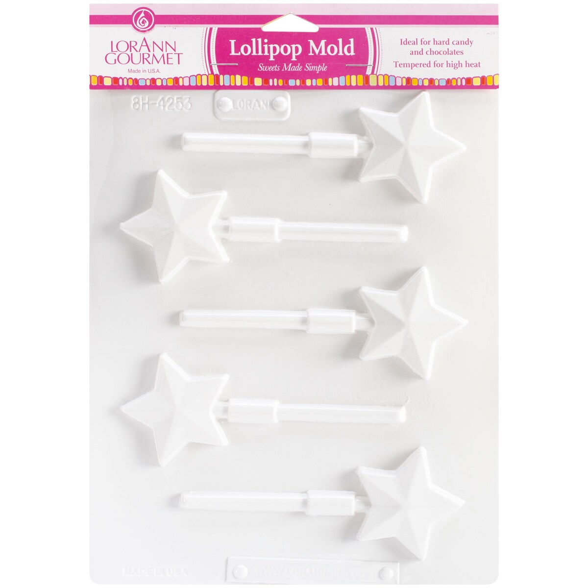 LorAnn Lollipop Sheet Mold-Star 5 Cavity (1 Design)