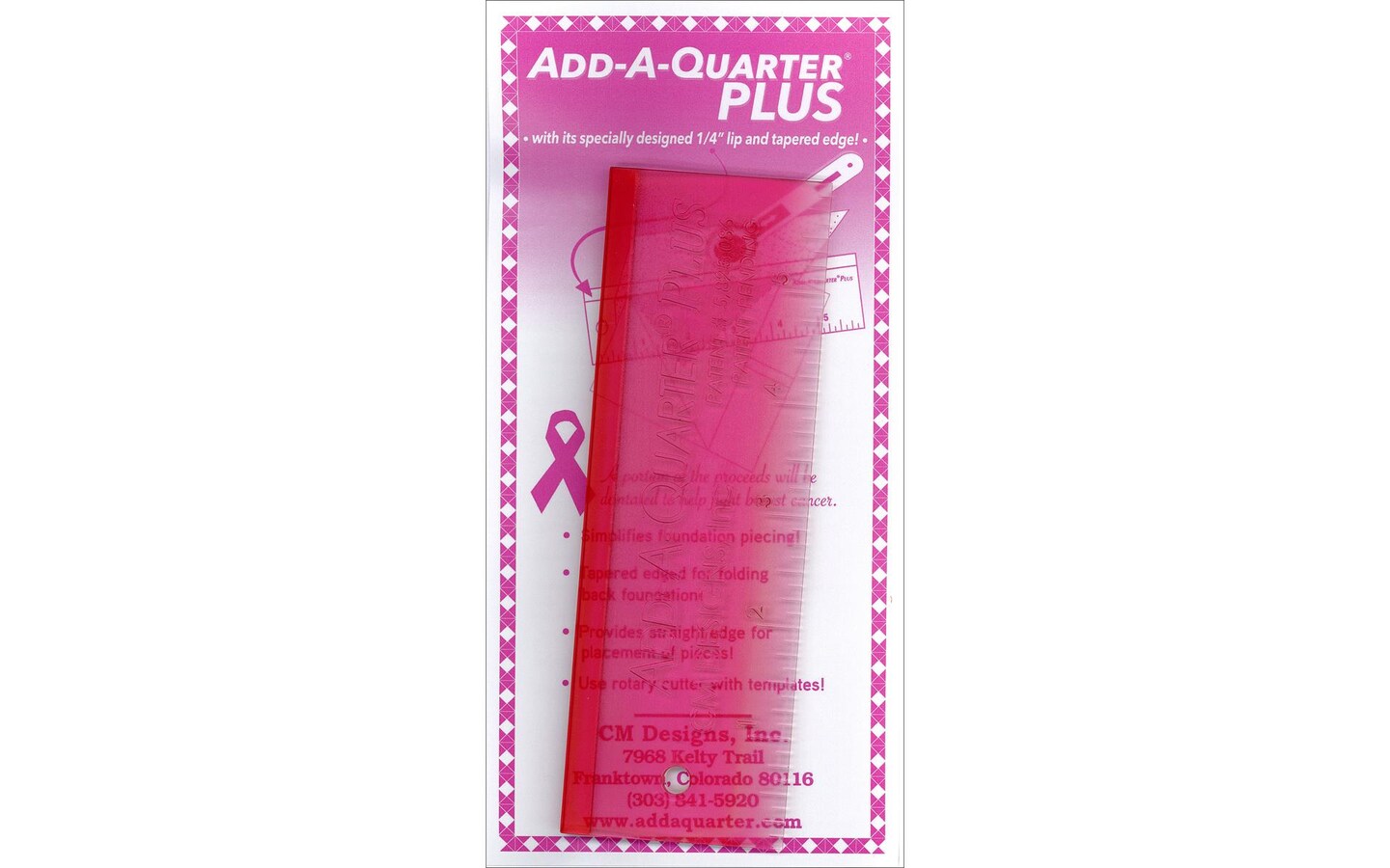 Add A-Quarter Ruler 6 Pink
