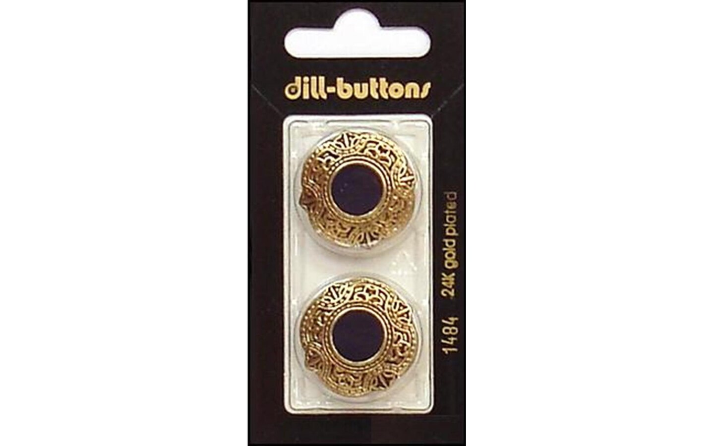 Dill Buttons 25mm 2pc Shank Enamel Navy/Gold Michaels