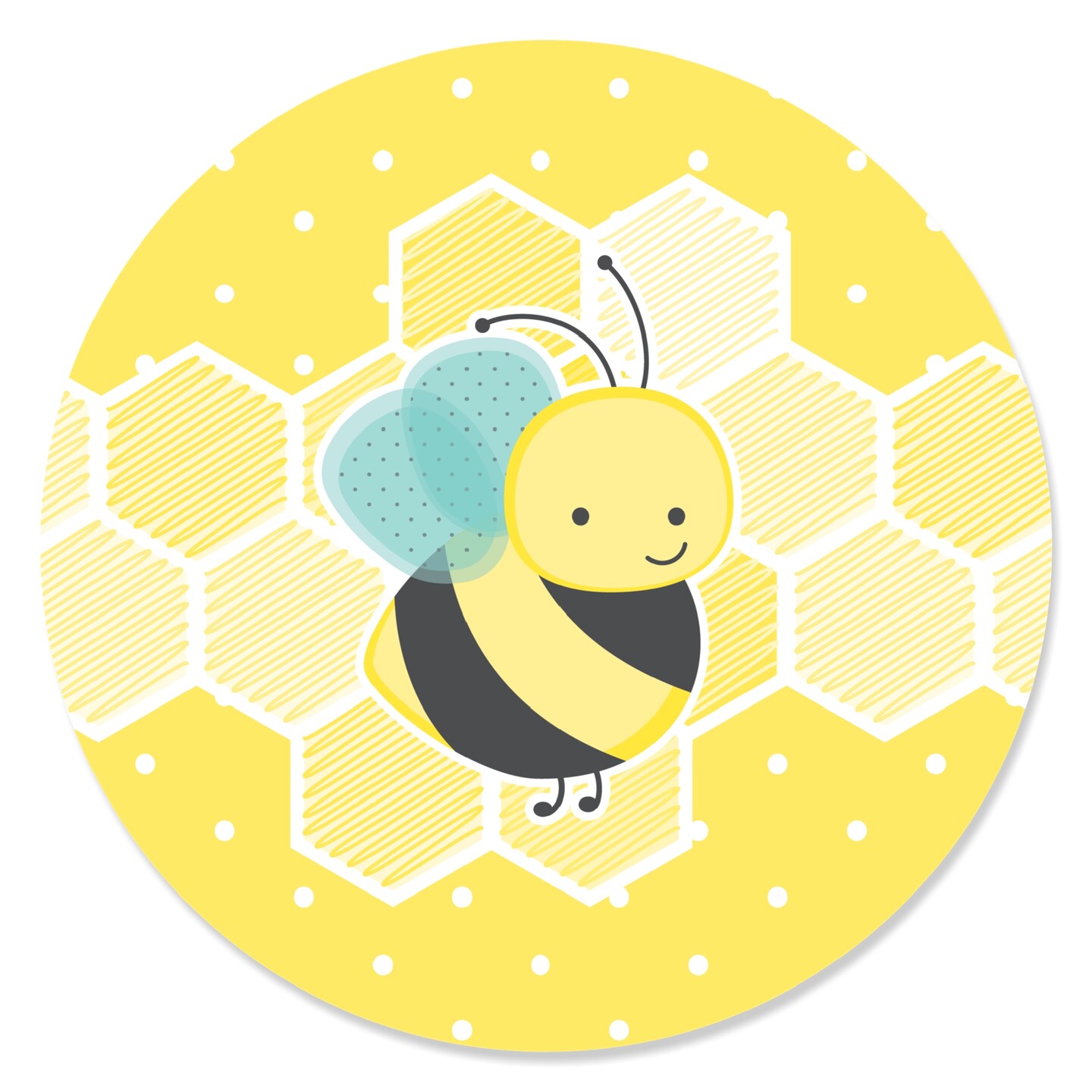 Big Dot of Happiness Honey Bee - Baby Shower or Birthday Party Circle ...