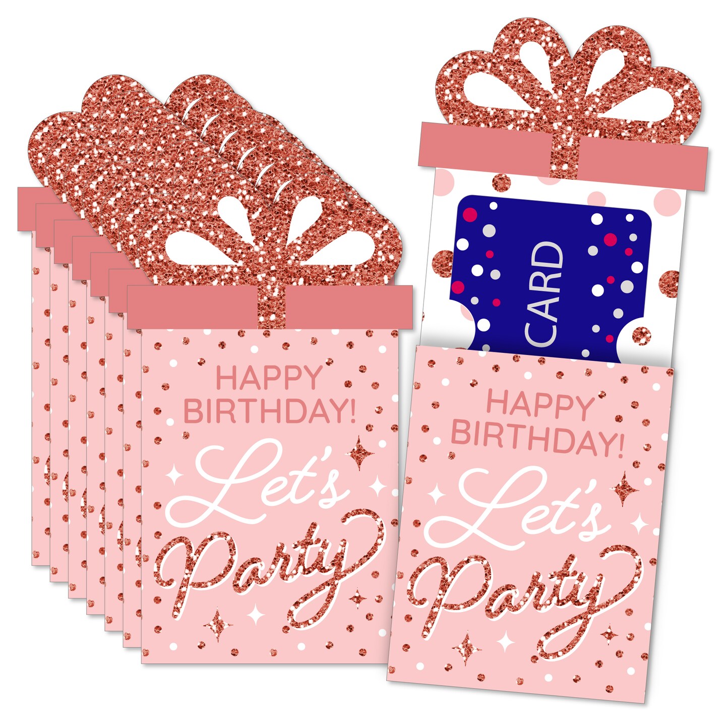 Big Dot Of Happiness Pink Rose Gold Birthday - Happy Birthday Party Money  And Gift Card Sleeves - Nifty Gifty Card Holders - Set Of 8 | Michaels