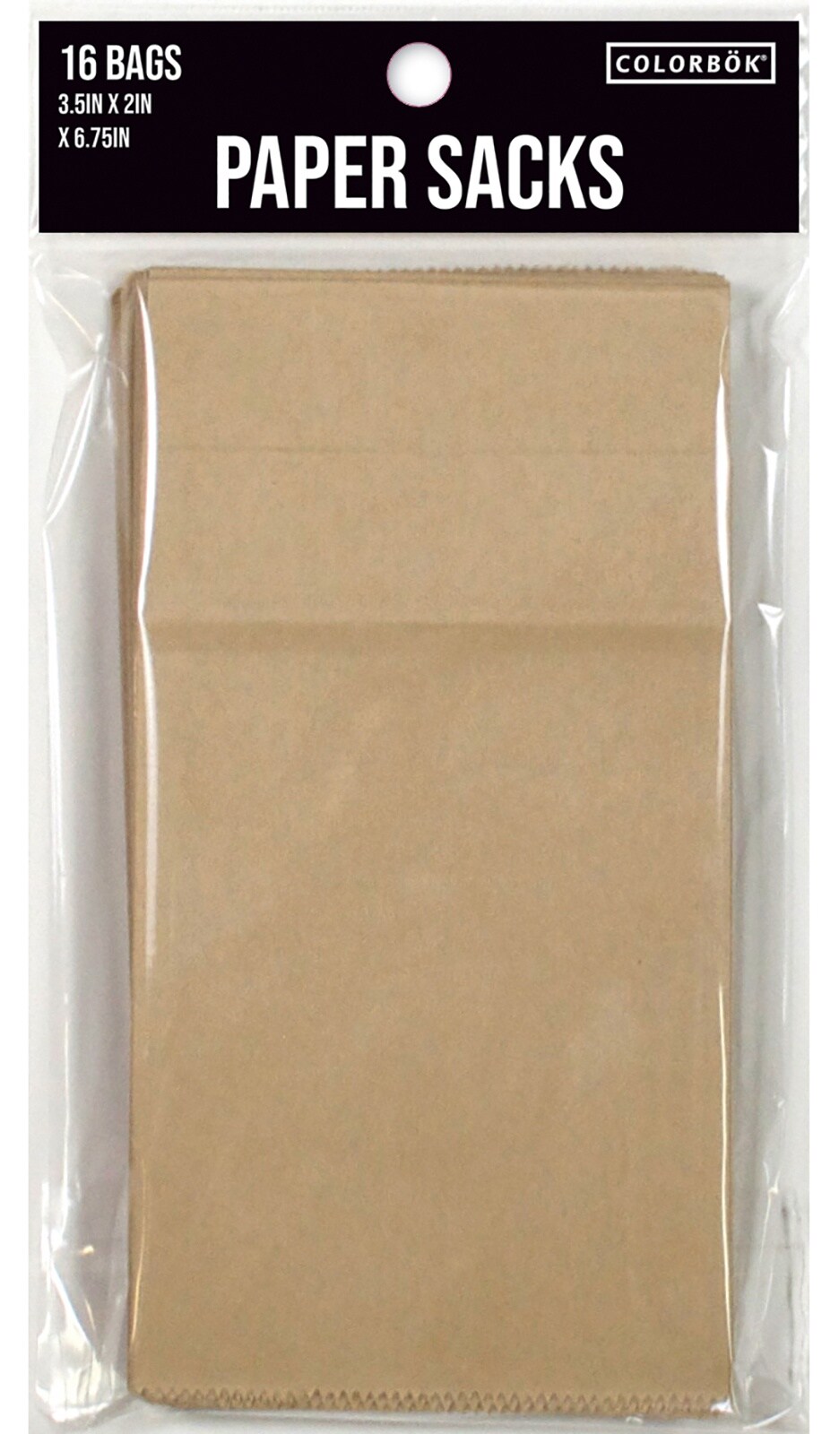 Colorbok Small Paper Gift Bags 3.5&#x22;X6.75&#x22; 16/Pkg-Kraft