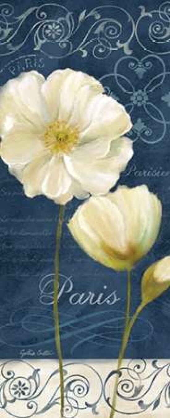 Paris Poppies Navy Blue Panel I Poster Print by Cynthia Coulter - Item # VARPDXRB7813CC