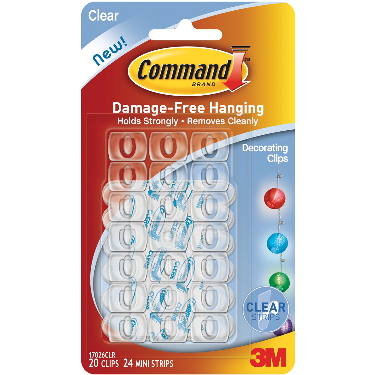 Command Decorating & Organizing Clips (Clear,20 Clips and 24 Mini
