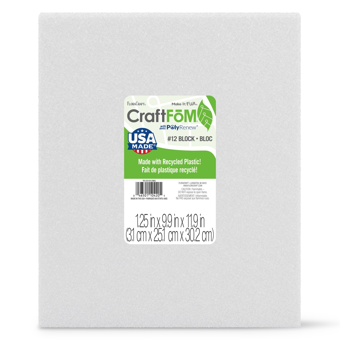 FloraCraft CraftFoM Block-1.25&#x22;x9.9&#x22;x11.9&#x22;