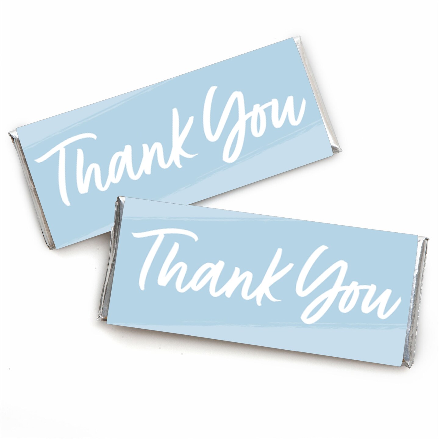 Big Dot of Happiness Dusty Blue Elegantly Simple - Candy Bar Wrapper Guest Party Favors - Set of 24
