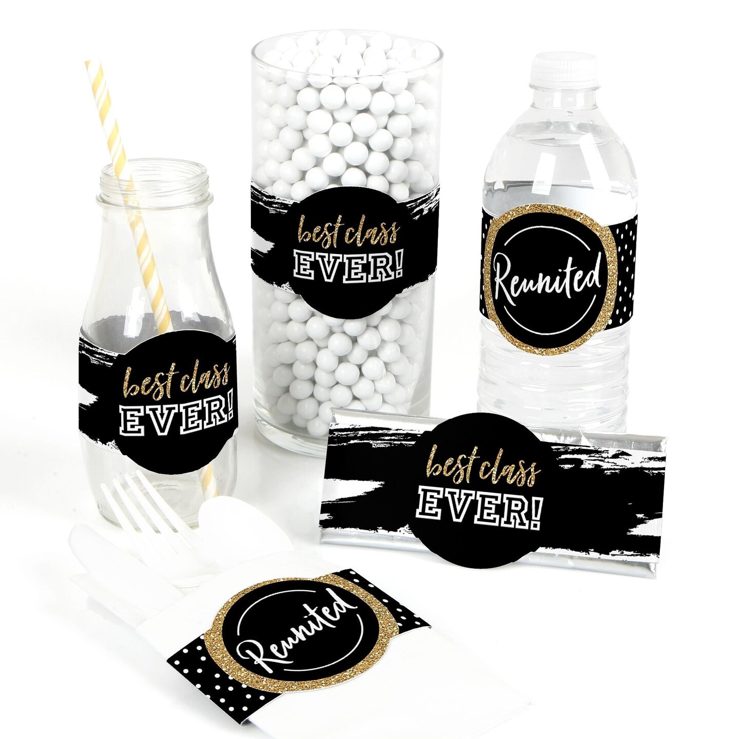 Big Dot of Happiness Reunited - DIY Party Supplies - School Class Reunion Party DIY Wrapper Favors &#x26; Decorations - Set of 15