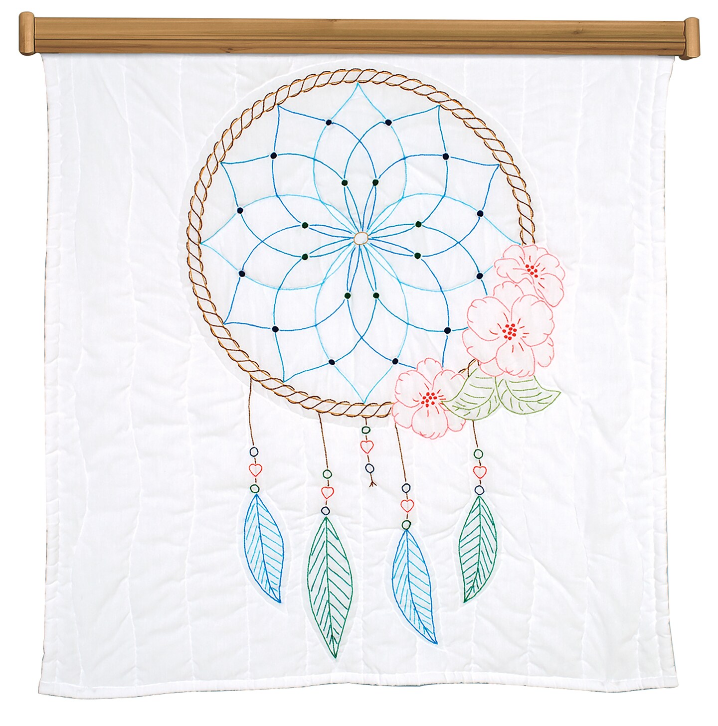 Jack Dempsey Stamped White Wall Or Lap Quilt 36"X36"Dream Catcher