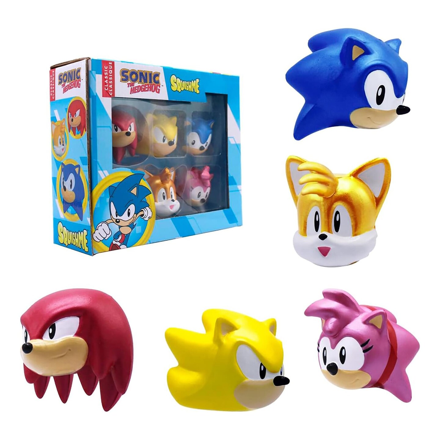 Sonic the Hedgehog 5 Piece SquishMe Collectors Box, Color