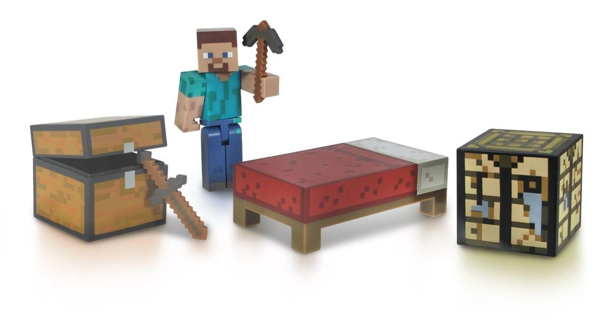 Minecraft 3&#x22; Series 1 Survival Kit Pack with Leather Steve Figure
