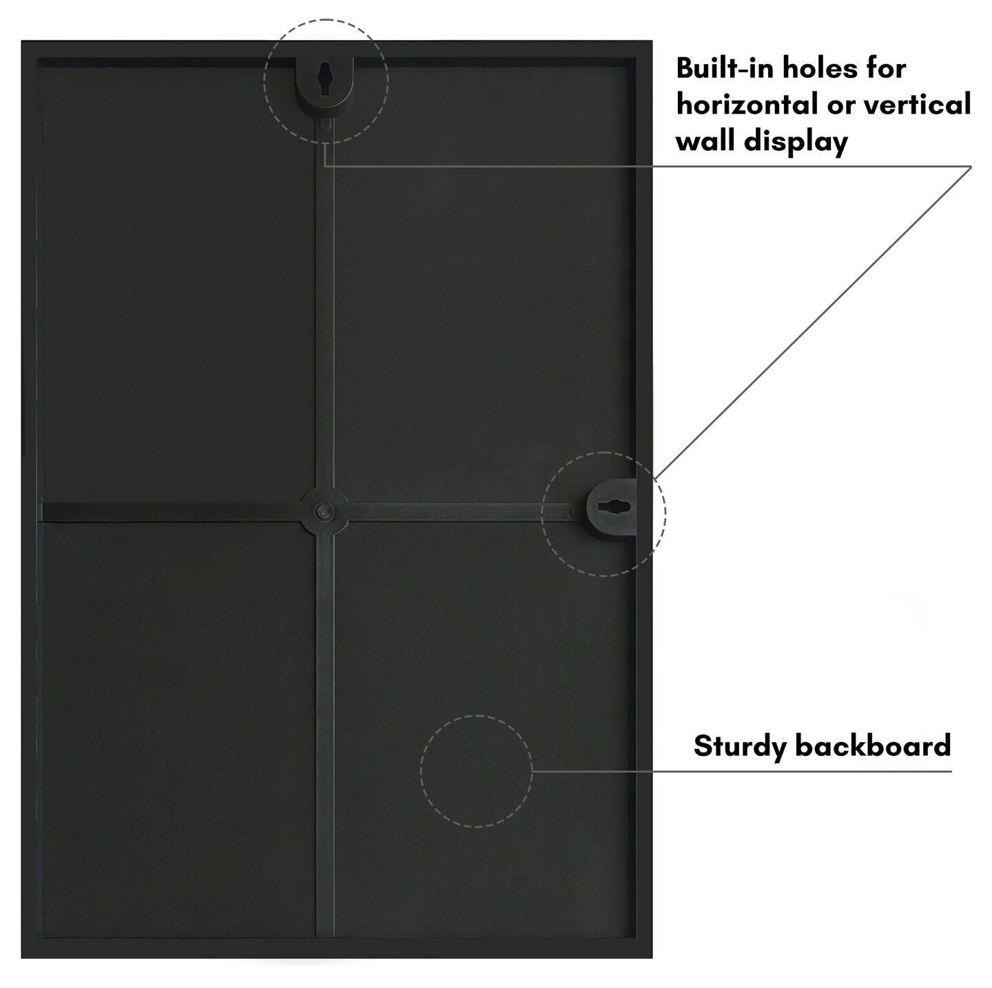 Americanflat Front Loading Picture Frame Set with Mat - Set of 3 - Wall Decor Frames - Shatter Resistant Glass - Hanging Hardware with Snap-Out Easel - Black