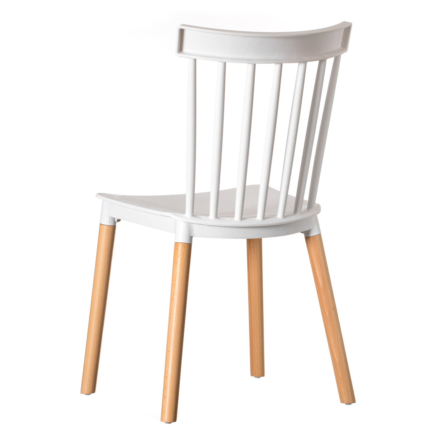 Modern Plastic Dining Chair Windsor Design with Beech Wood Legs