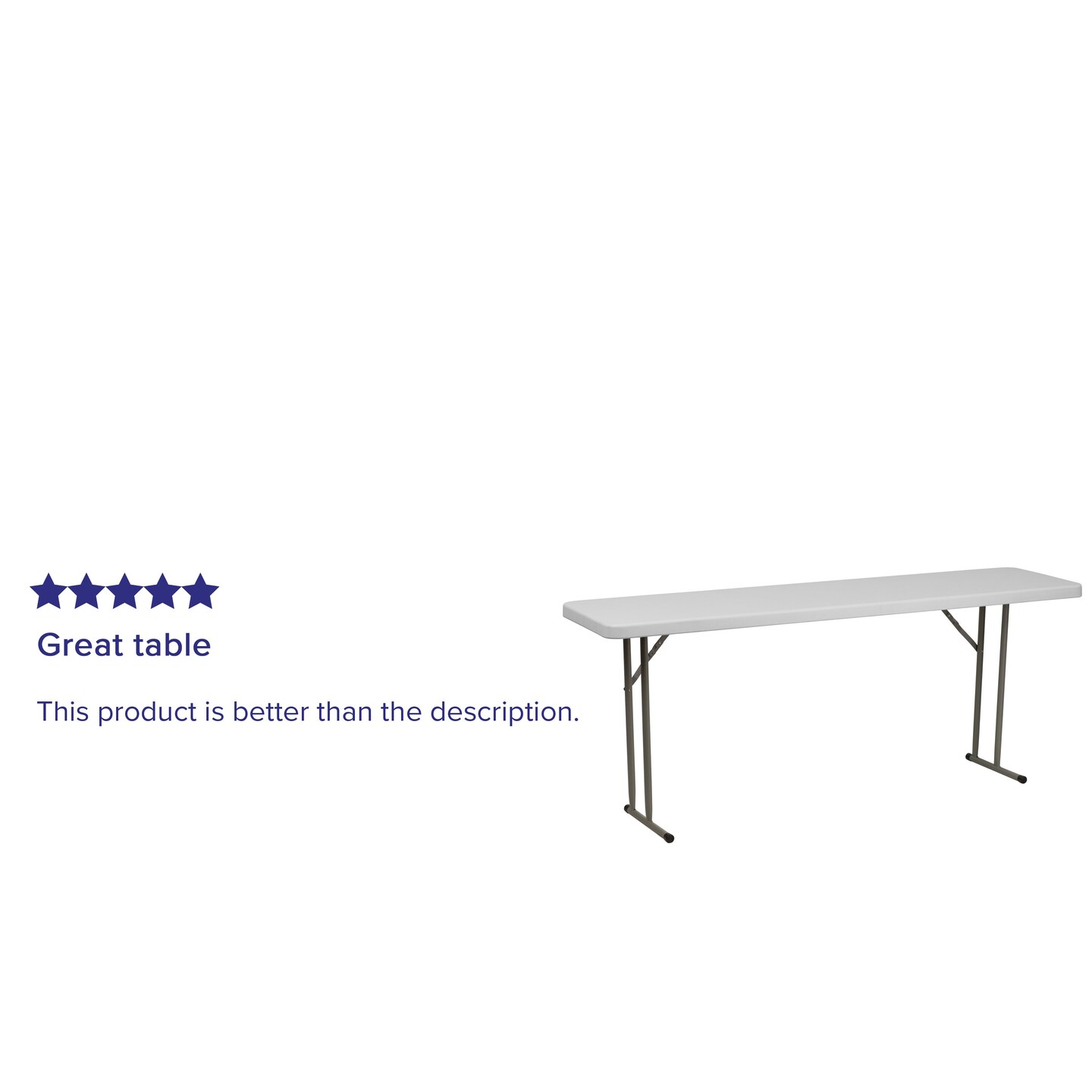 Emma and Oliver 70.8 Inch Plastic Folding Training Table