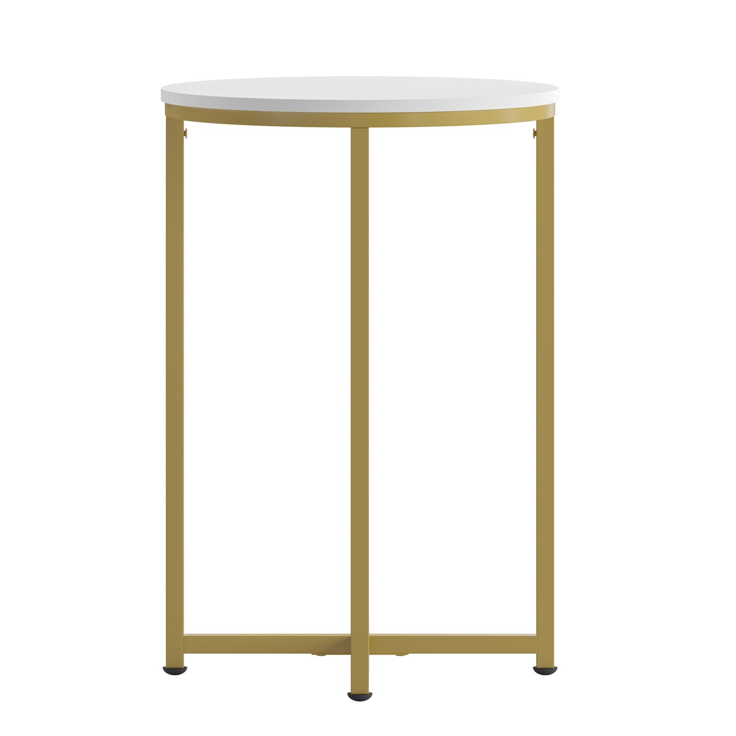 Merrick Lane Fairdale End Table with Round Cross Brace Frame