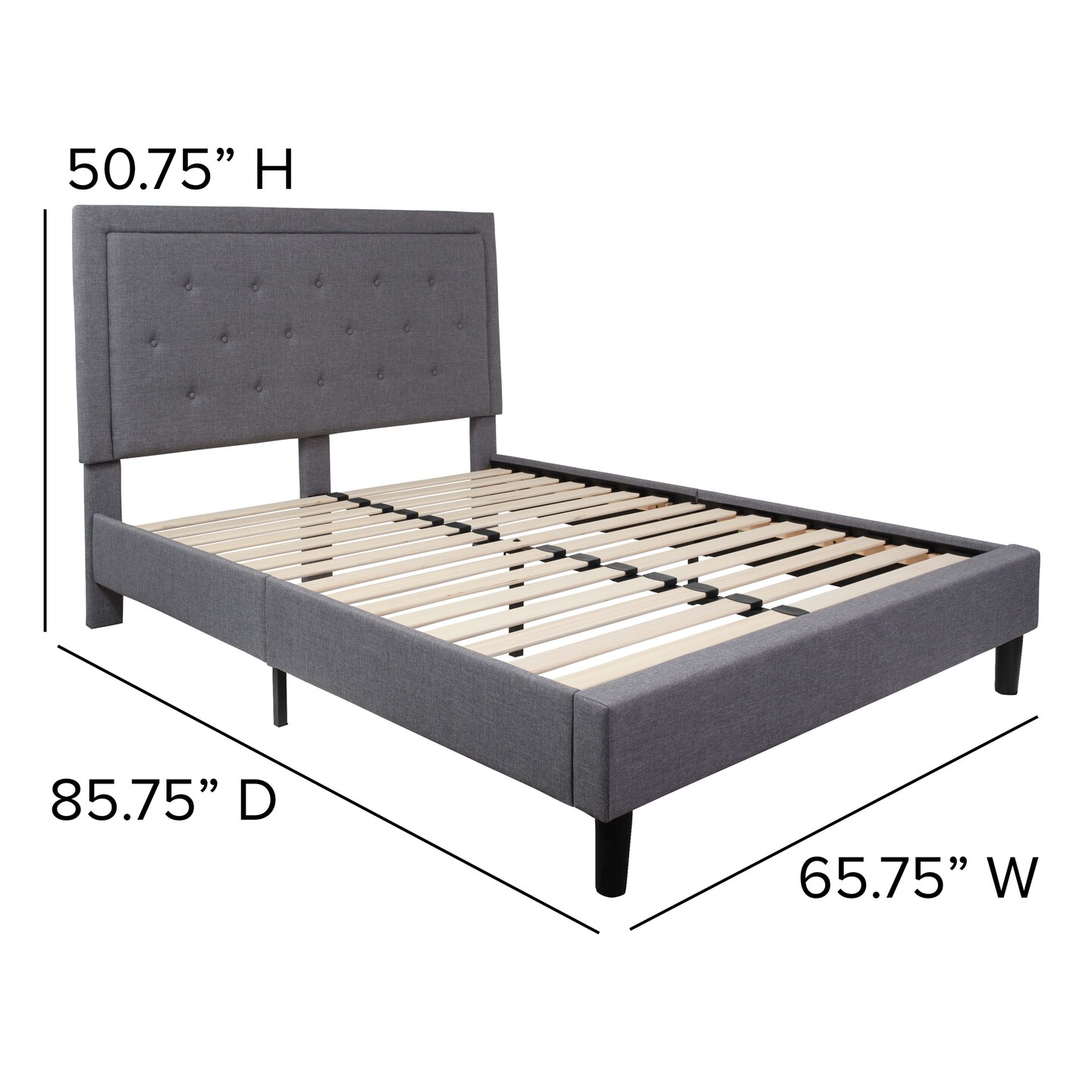 Merrick Lane Mallory Platform Bed Tufted Upholstered Platform Bed