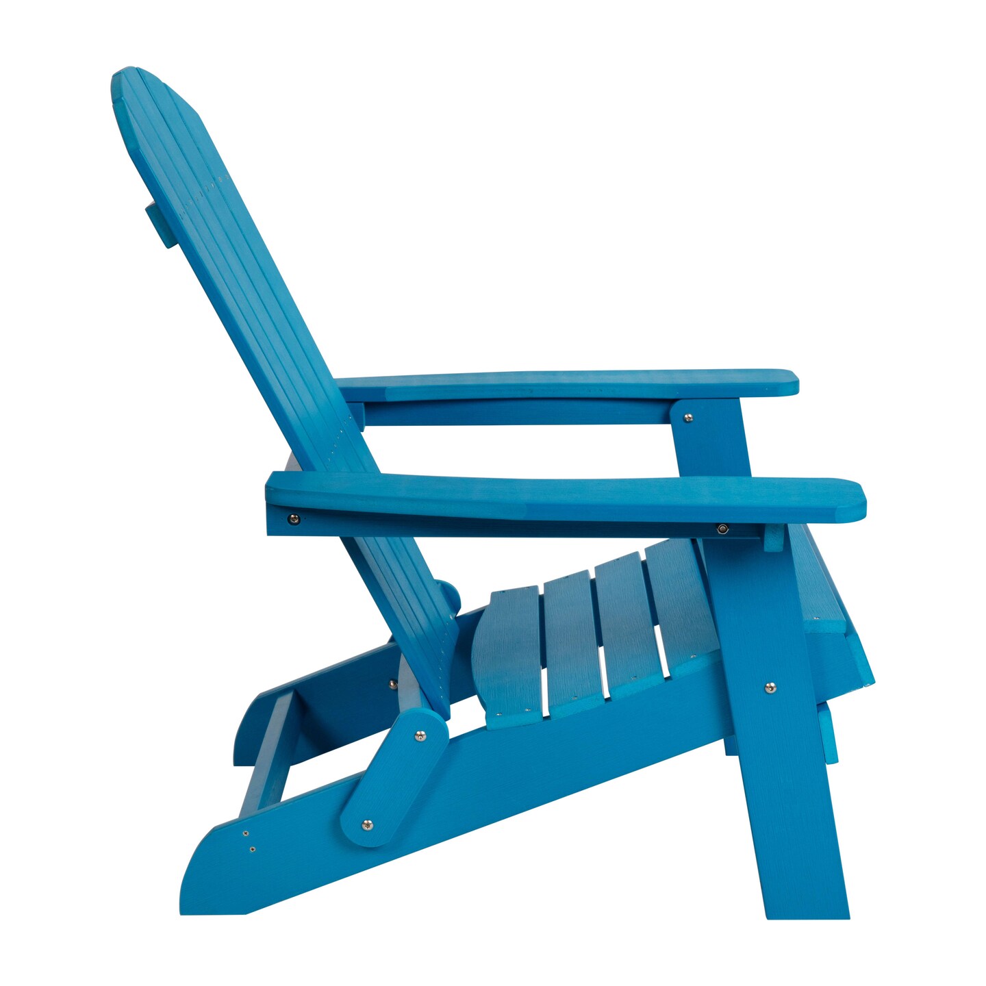 Merrick Lane Set of 2 Riviera Poly Resin Folding Adirondack Lounge Chair - All-Weather Indoor/Outdoor Patio Chair