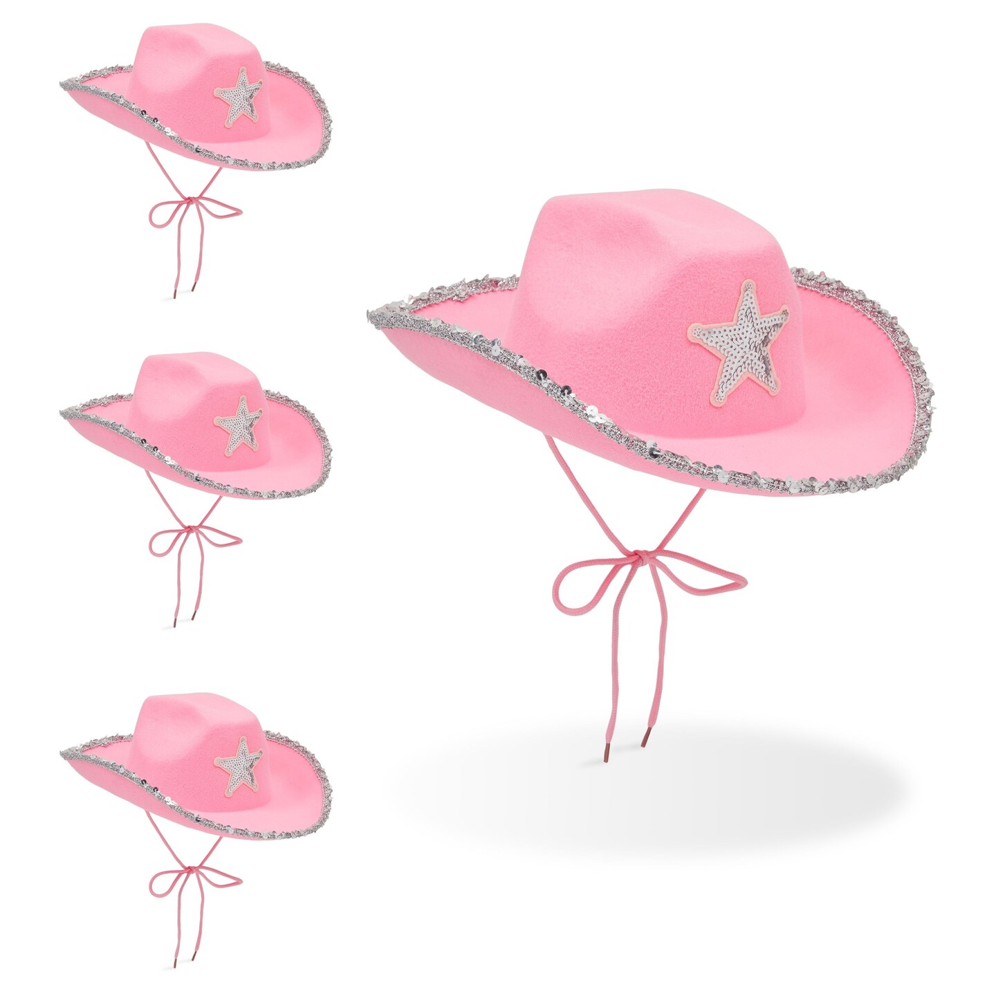 4 Pack Pink Cowboy Hats for Girls and Women Felt Cowgirl Hats with Western Star for Costume Dress Up Party Birthday One Size Fits All Michaels