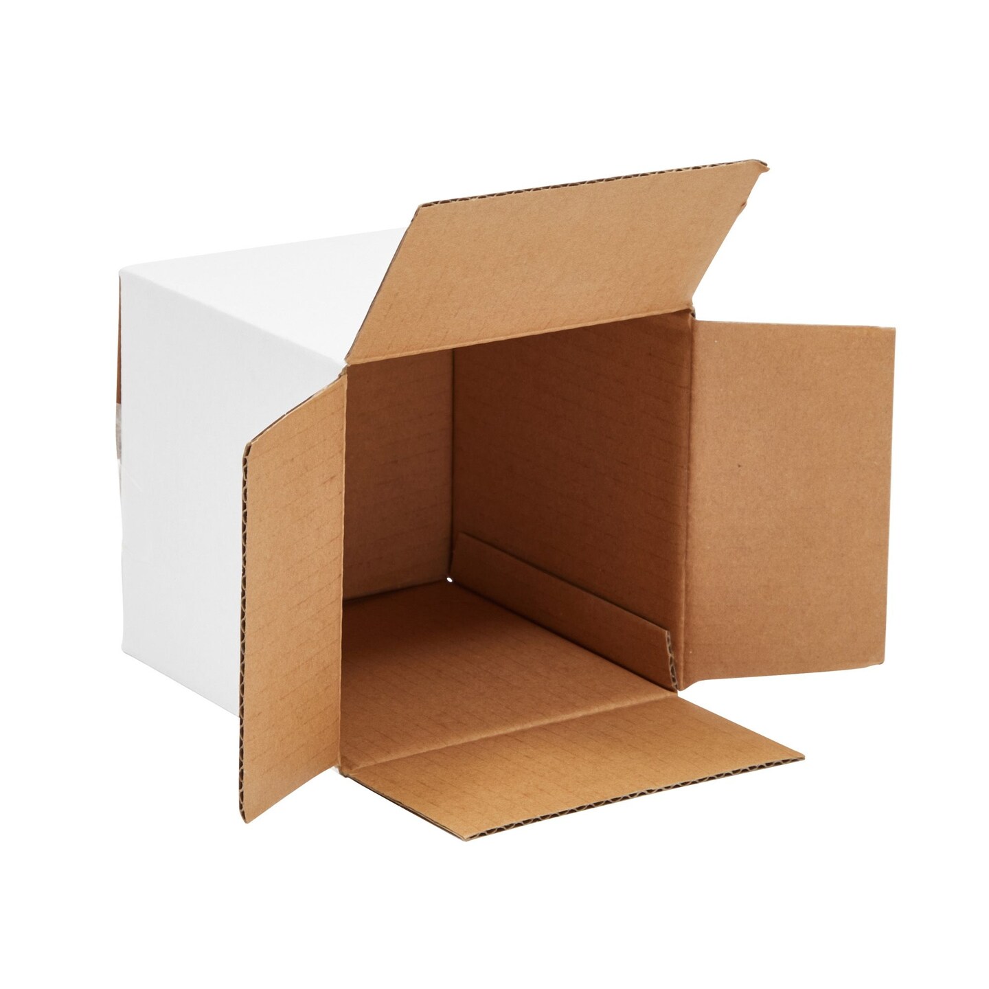 25 Pack White Corrugated Shipping Boxes for Mailing Packages, Cardboard Packaging Mailers for Small Business, Gifts, Small Item Storage for Christmas Ornaments (5 x 5 x 5 Inches)