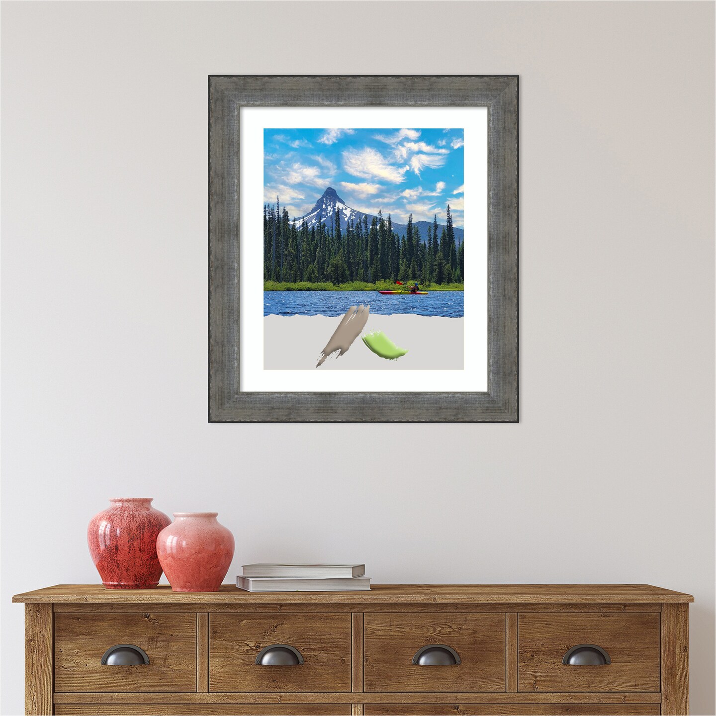 Forged Pewter Wood Picture Frame, Photo Frame, Art Frame