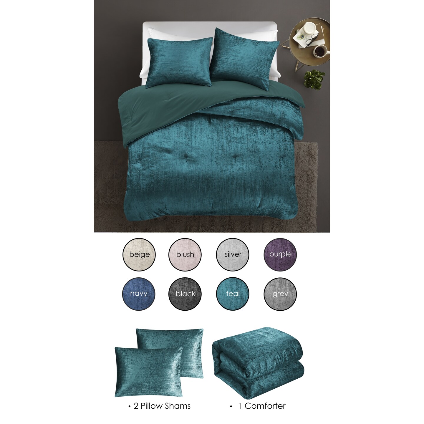Antwon 3pc Comforter Set With Pillow Shams