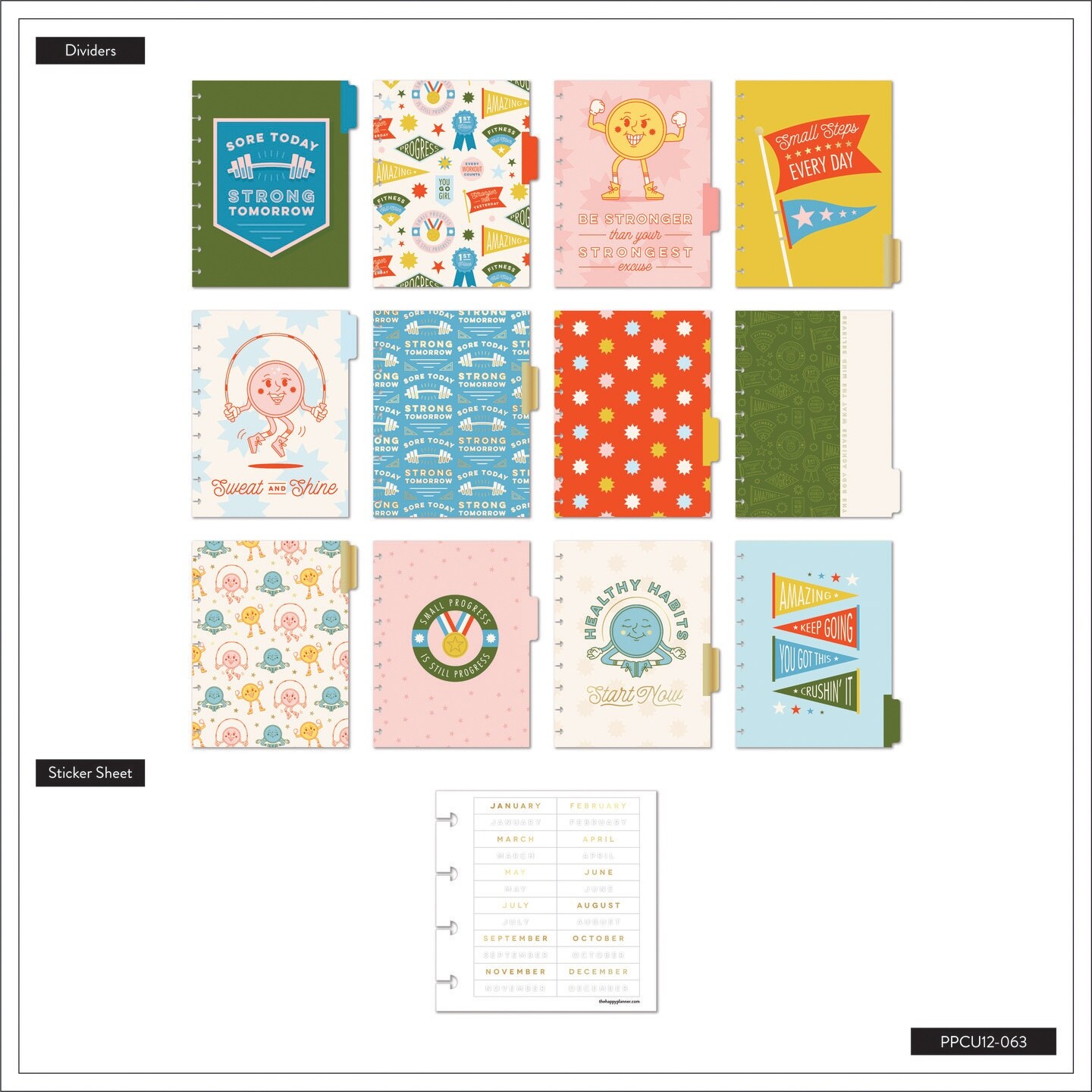 Happy Planner 12-Month Undated Classic Planner-Fitness All Stars