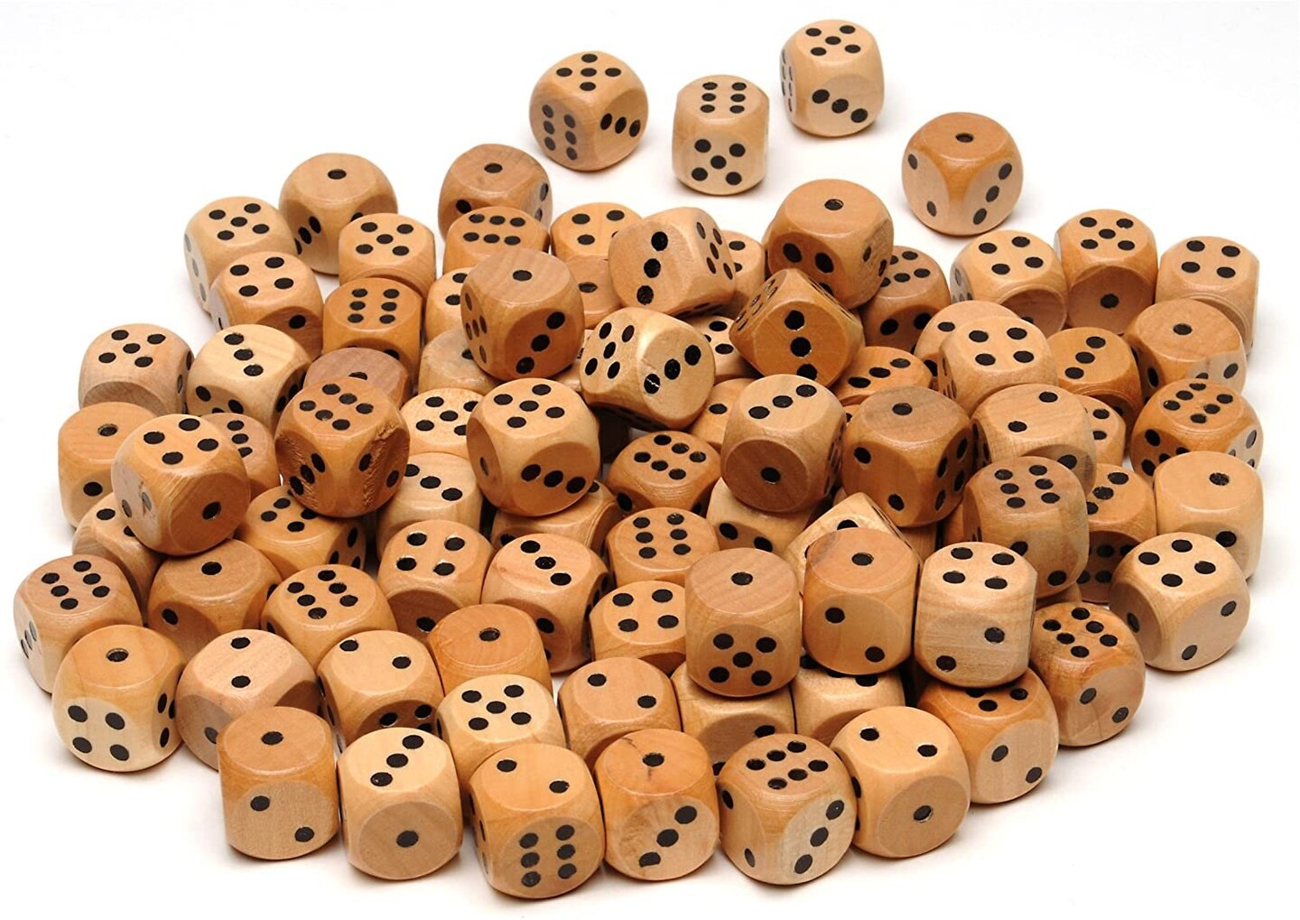 WE Games 16mm Wooden Dice with Rounded Corners - 100 Bulk Pack