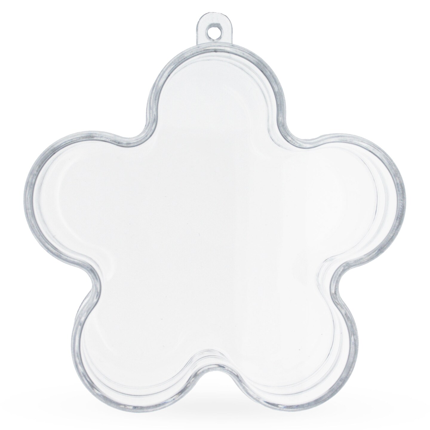 Clear Plastic Flower Ornament  3.55 Inches (90 mm)