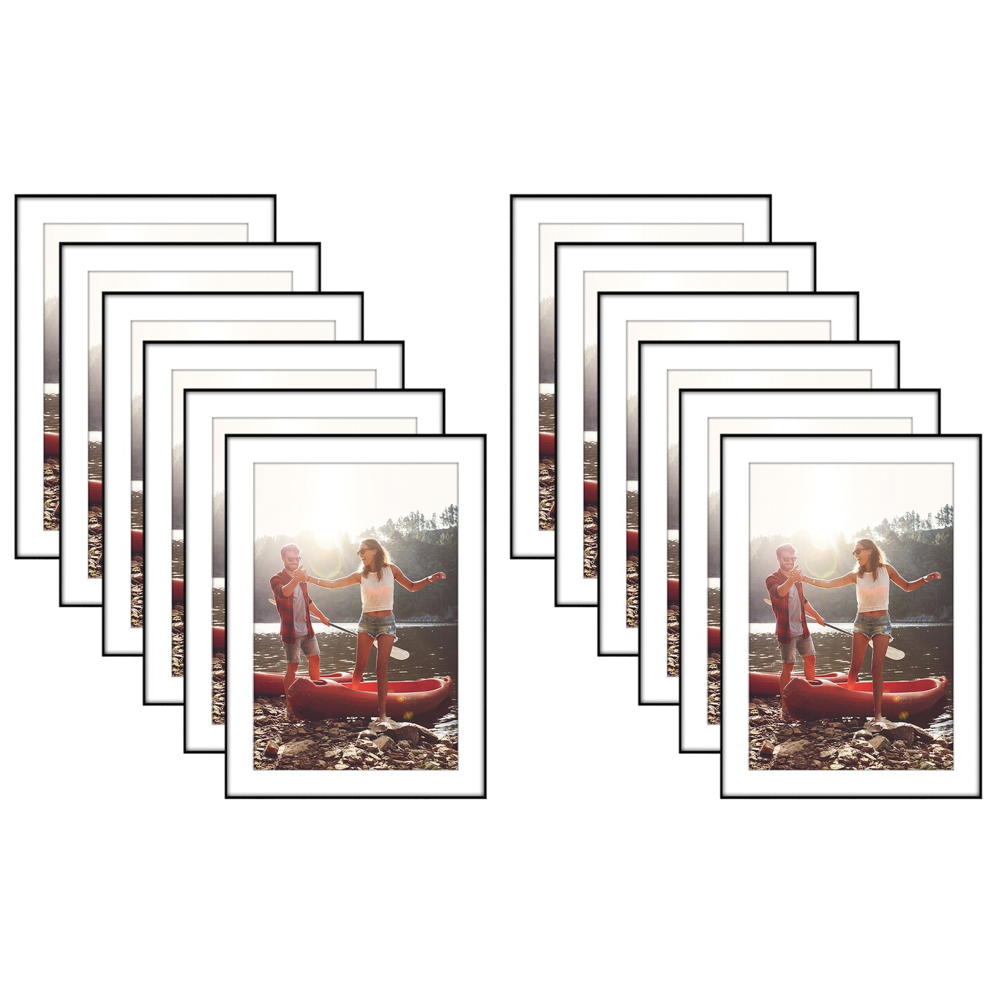 4-Pack MS 5x7 Front-Loading Picture Frames – Black, Tabletop Or Wall, Polystyrene