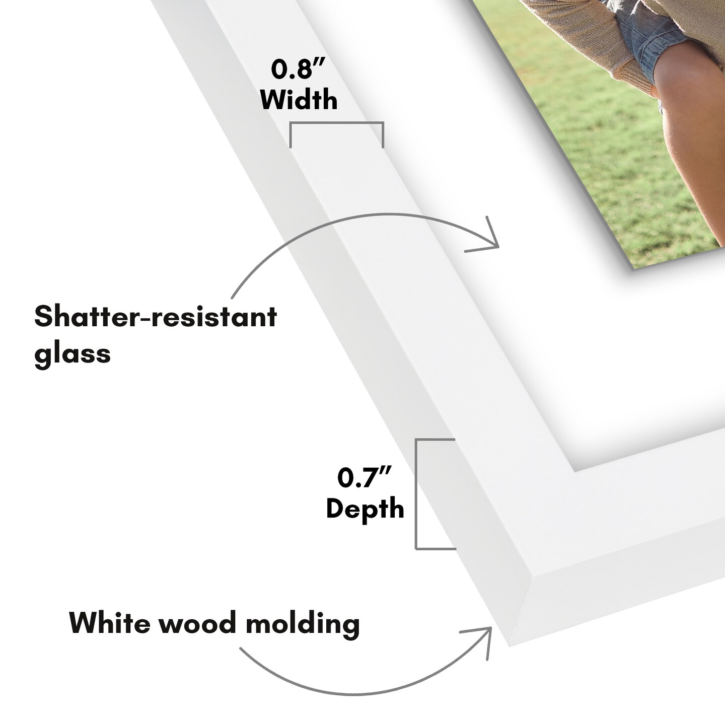 Americanflat Floating Picture Frame for Wall Art - Photo Frame with Floating Effect for Photos, Wall Art, and Pressed Flowers - Polished Glass Cover - Hanging Hardware