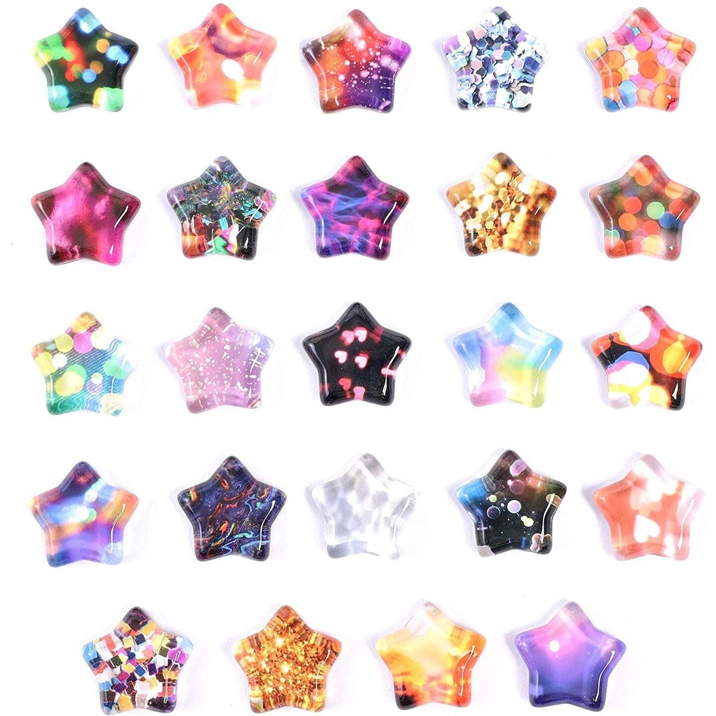 Glass Star Refrigerator Magnets (24 Pack)